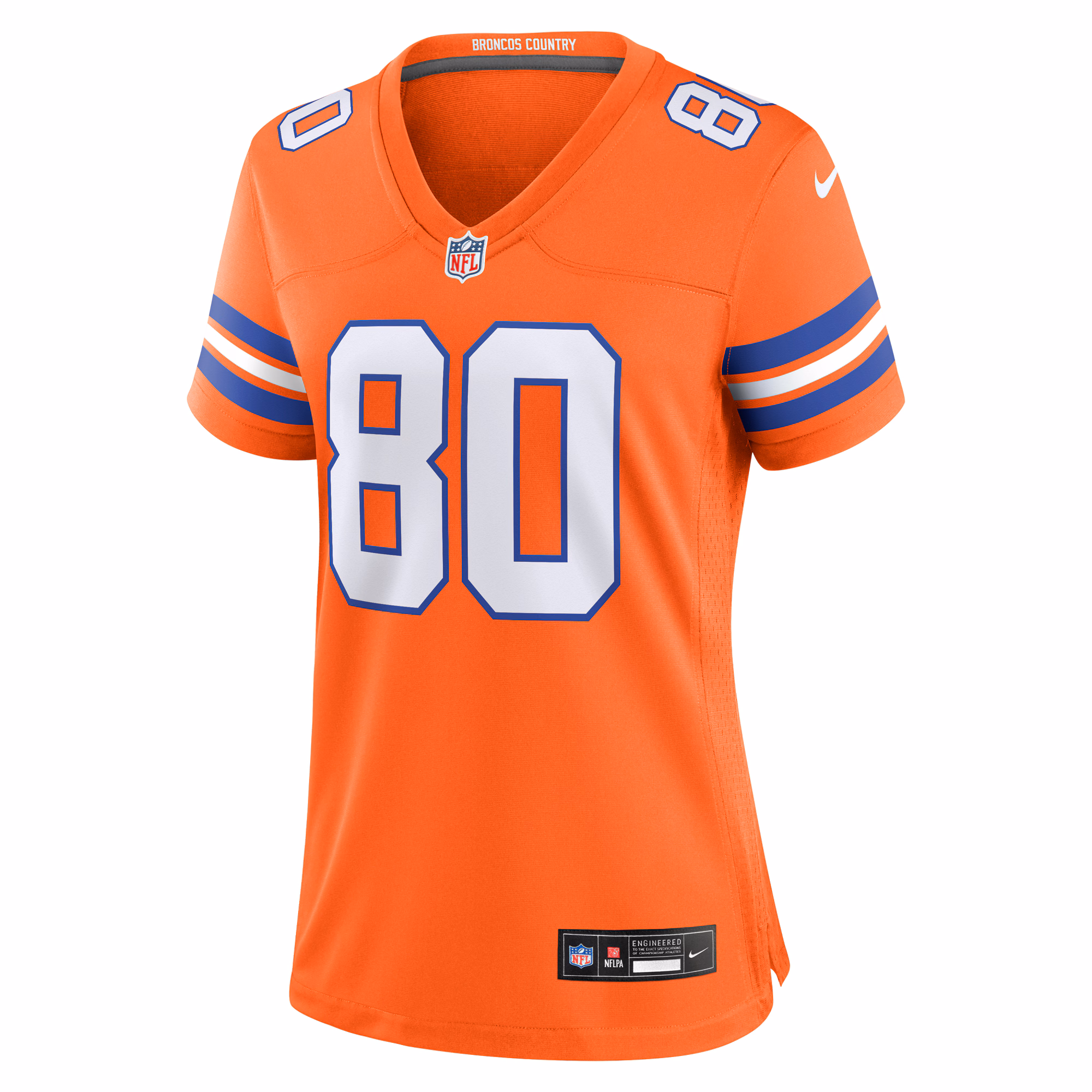 Rod Smith Denver Broncos Women's Mile High Collection 1977 Throwback Retired Player Game Jersey - Orange