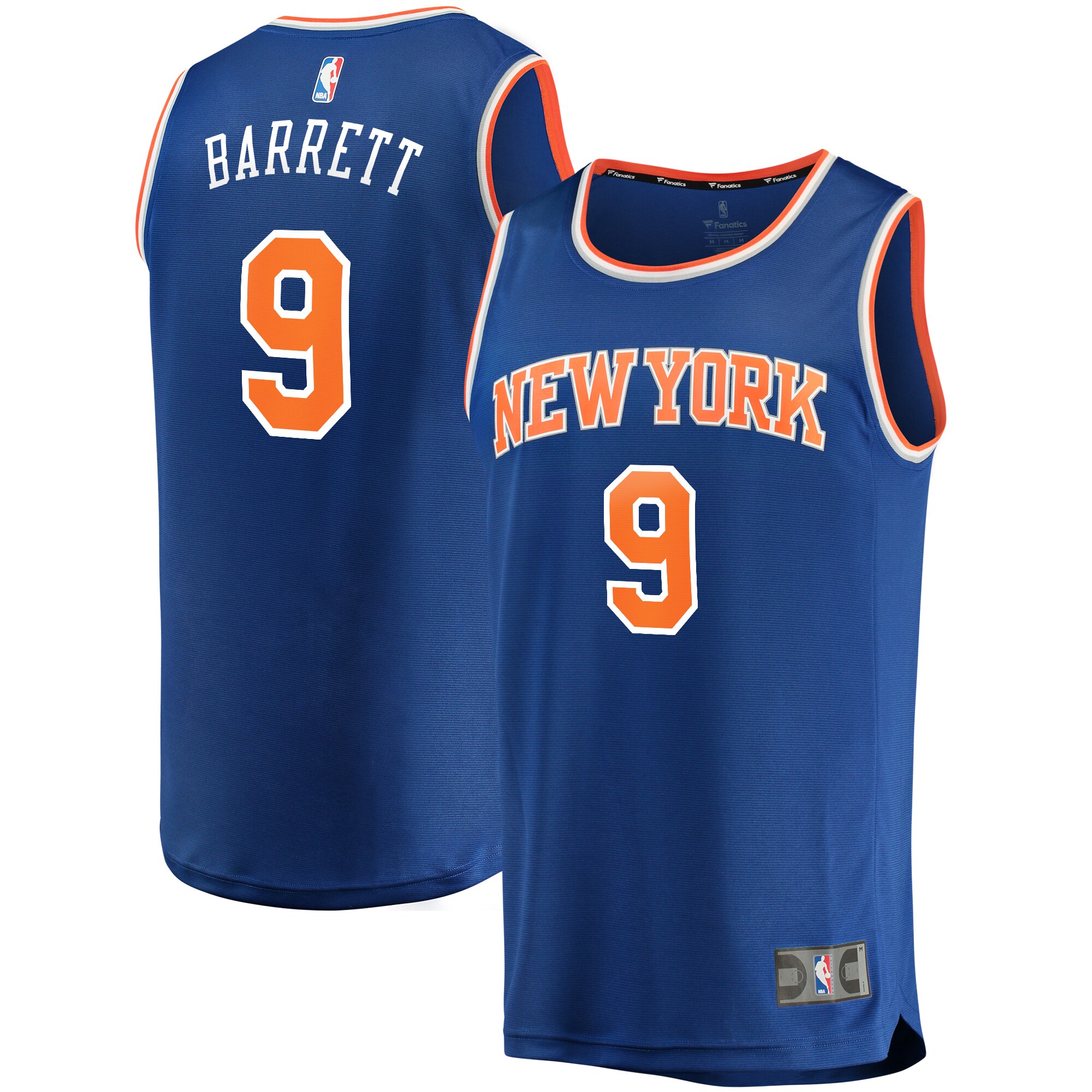 RJ Barrett New York Knicks  Youth Replica Fast Break Jersey Blue - Icon Edition