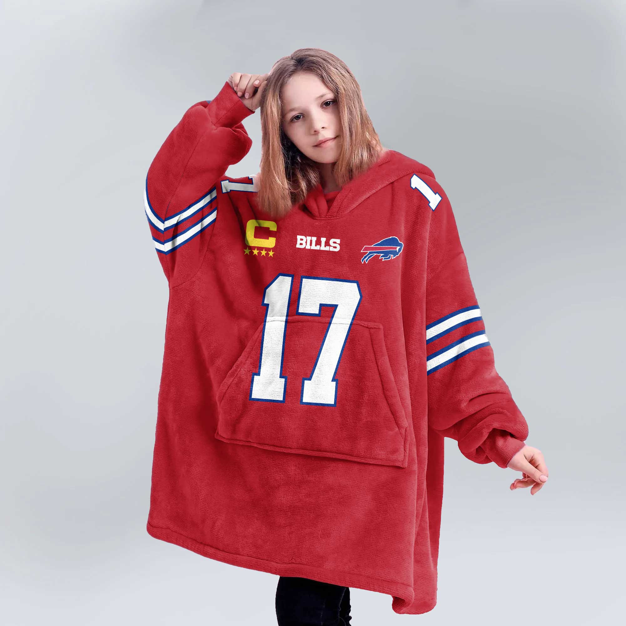 Captain J.A 17 Buffalo Football Unisex Blanket Hoodie
