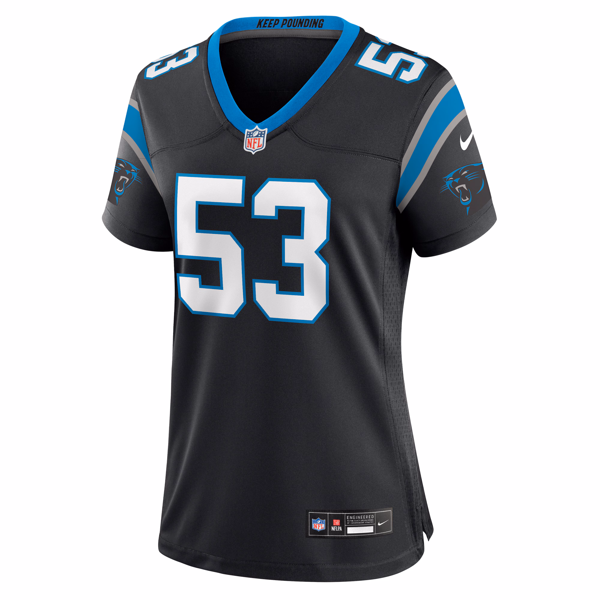 Claudin Cherelus Carolina Panthers Women's Team Game Jersey -  Black