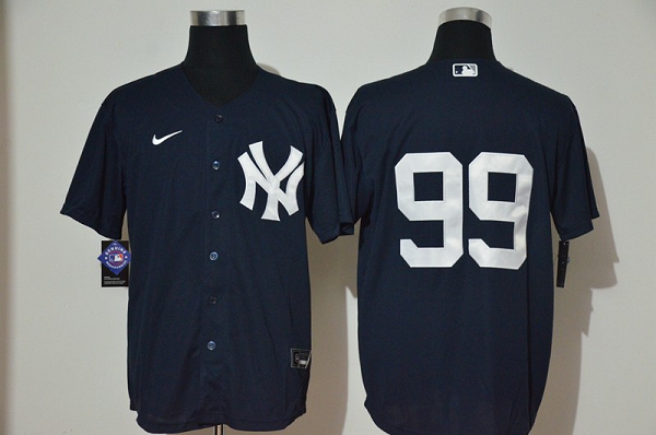 Men's New York Yankees #99 Aaron Judge No Name Navy Blue Stitched MLB Cool Base  Jersey