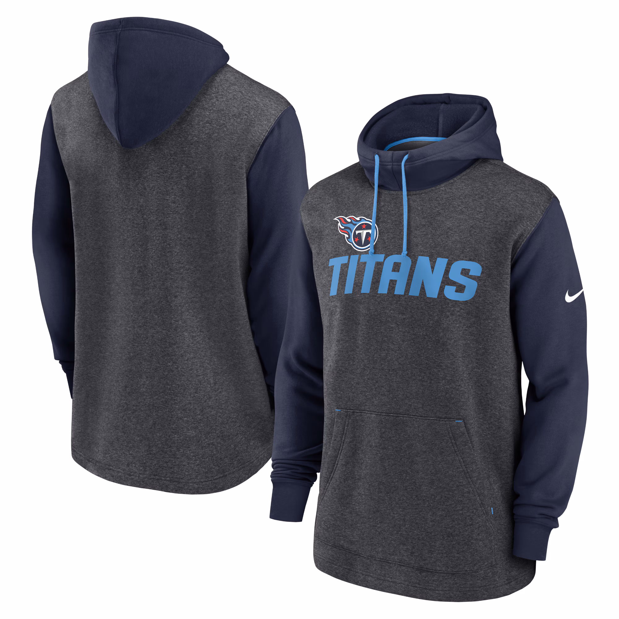 Tennessee Titans Surrey Legacy Pullover Hoodie - Heathered Charcoal/Navy