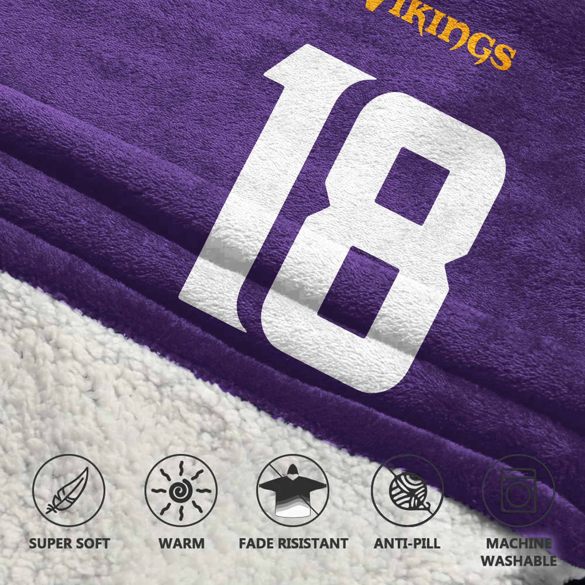 Adult 18 Minnesota Football Unisex Blanket Hoodie