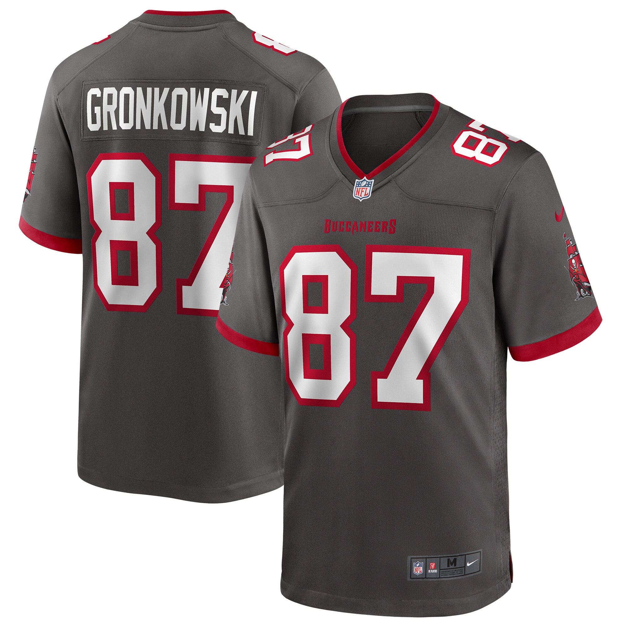 Rob Gronkowski Tampa Bay Buccaneers  Alternate Game Jersey - Pewter