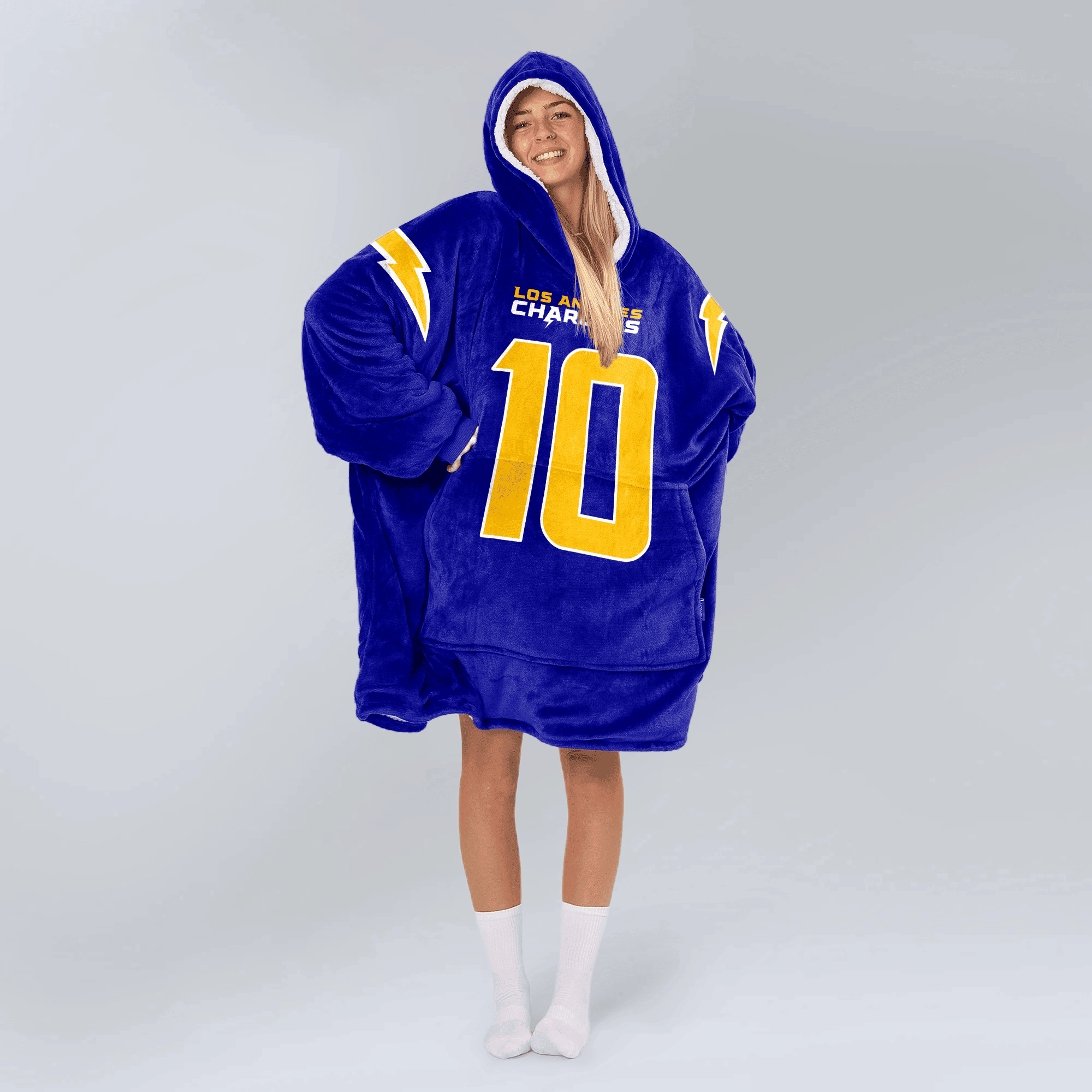 Adult 10 Los Angeles Football Unisex Blanket Hoodie
