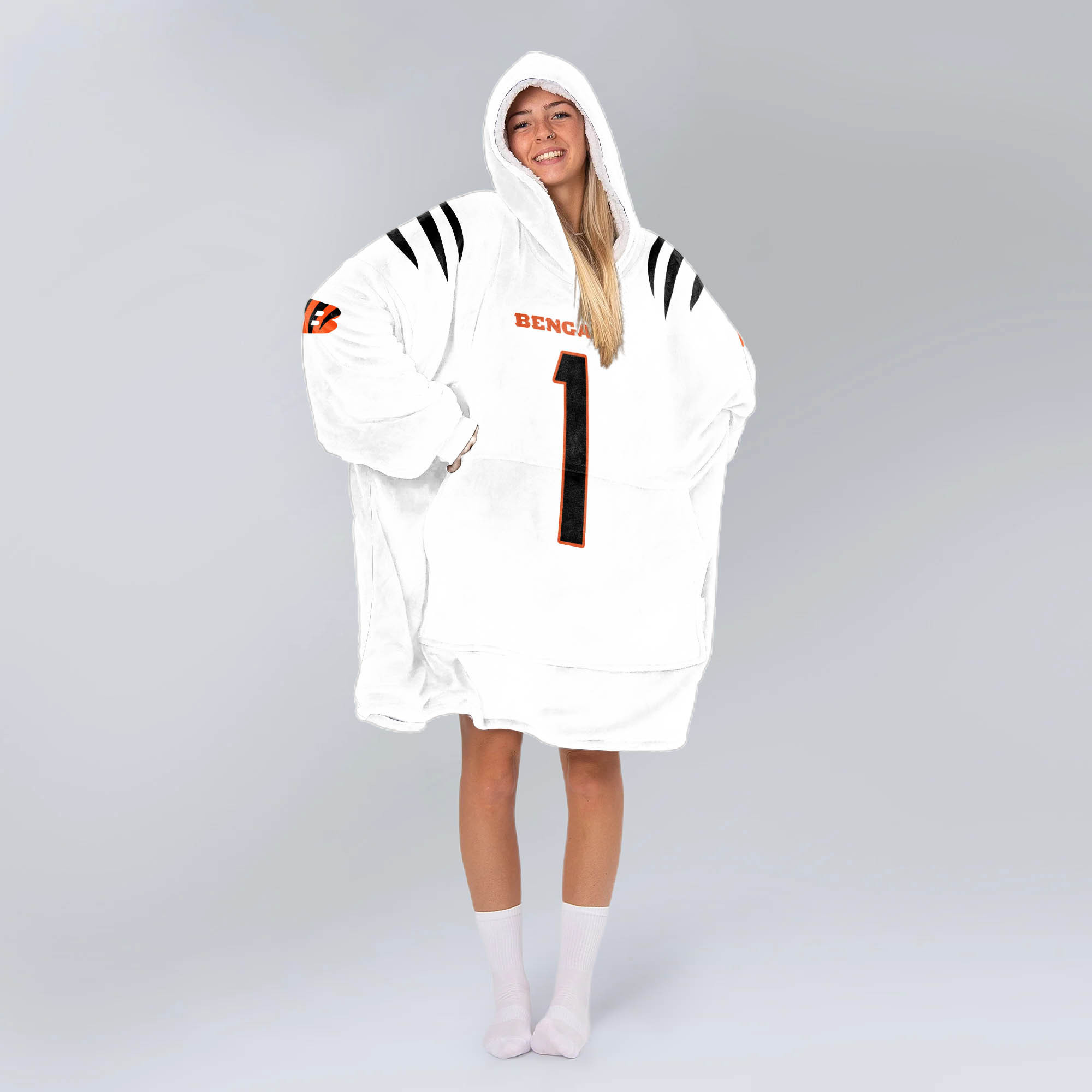 Adult 1 Cincinnati Football Unisex Blanket Hoodie