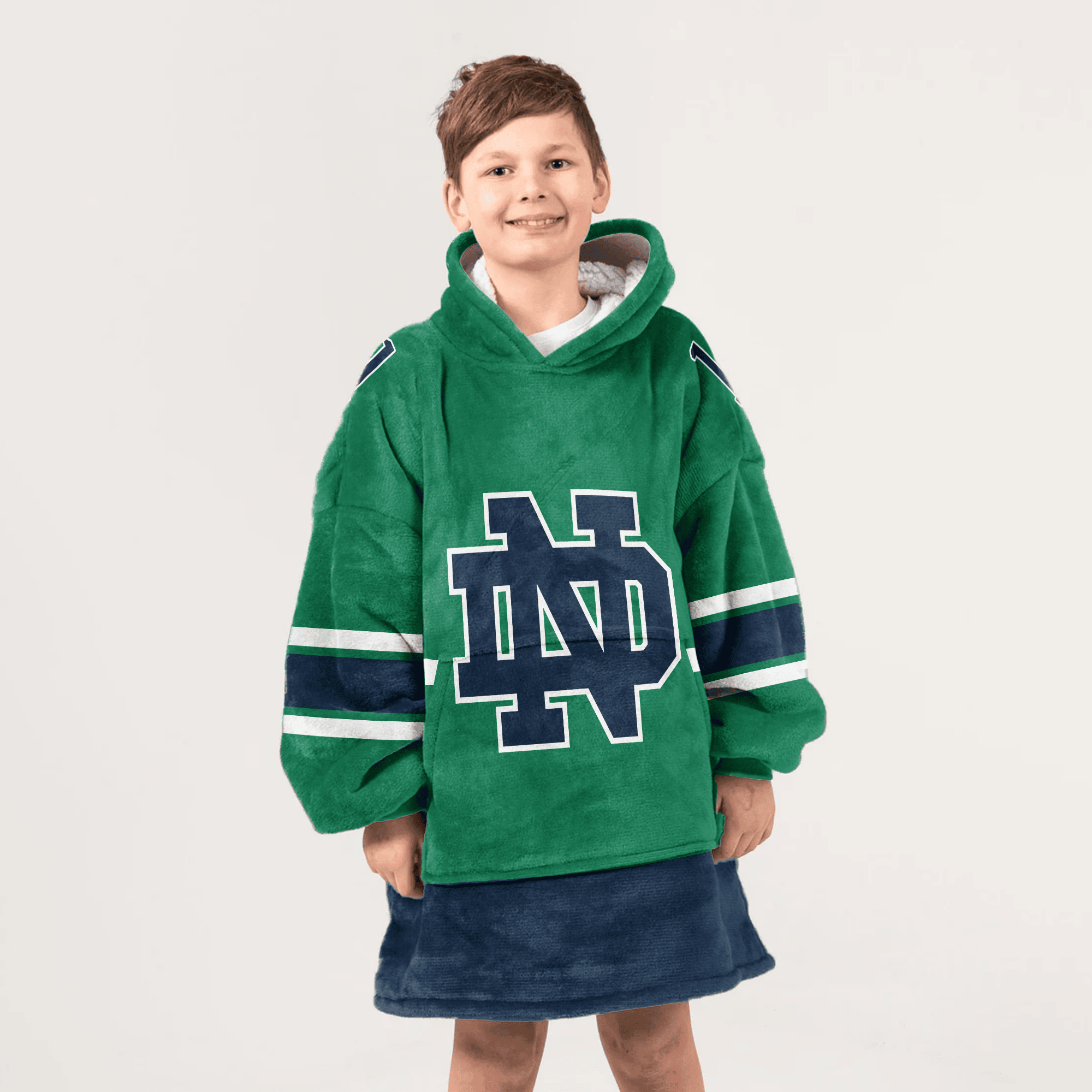 Kid 1 Notre Dame Football Unisex Blanket Hoodie