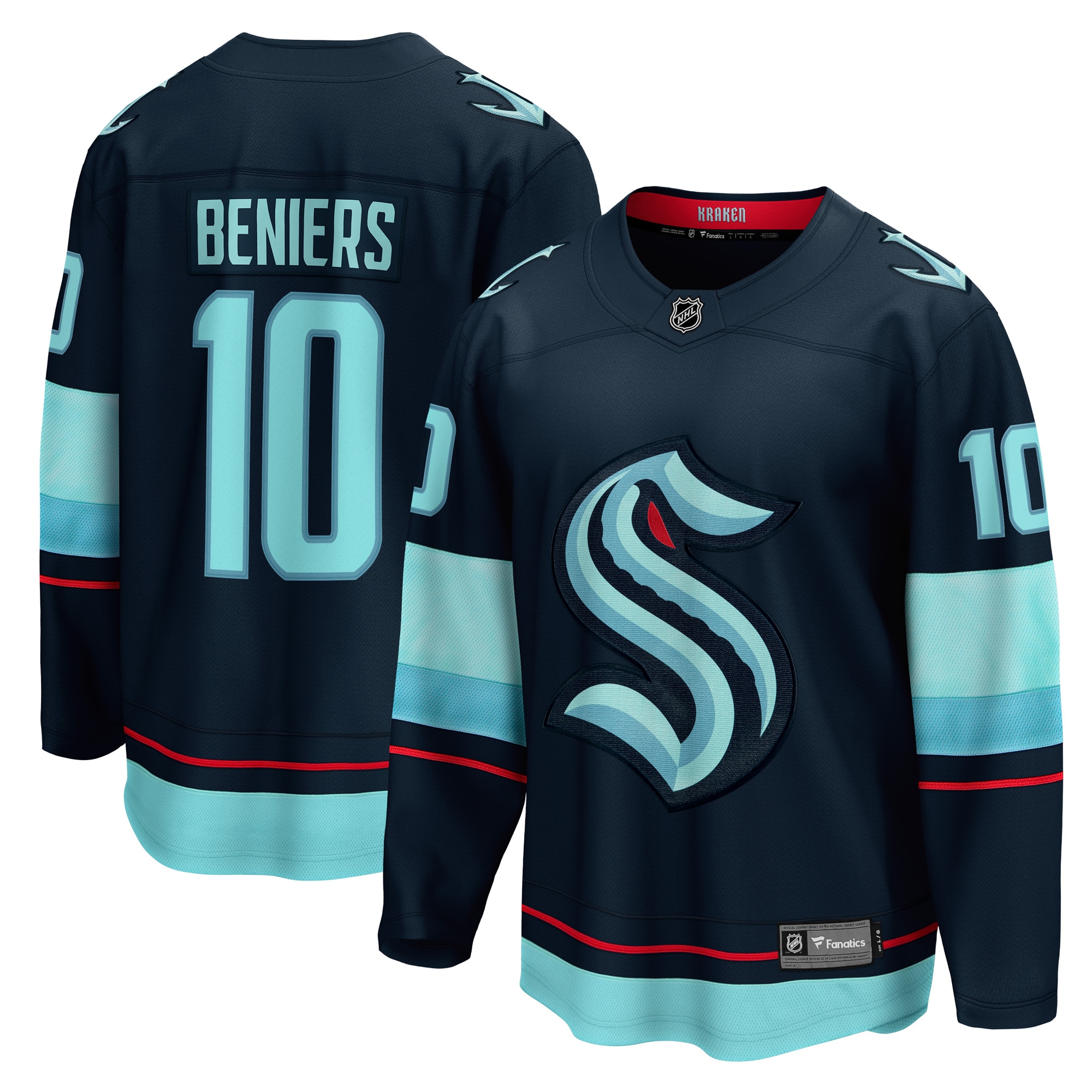 Matty Beniers Seattle Kraken Premier Breakaway Player Jersey - Deep Sea Blue