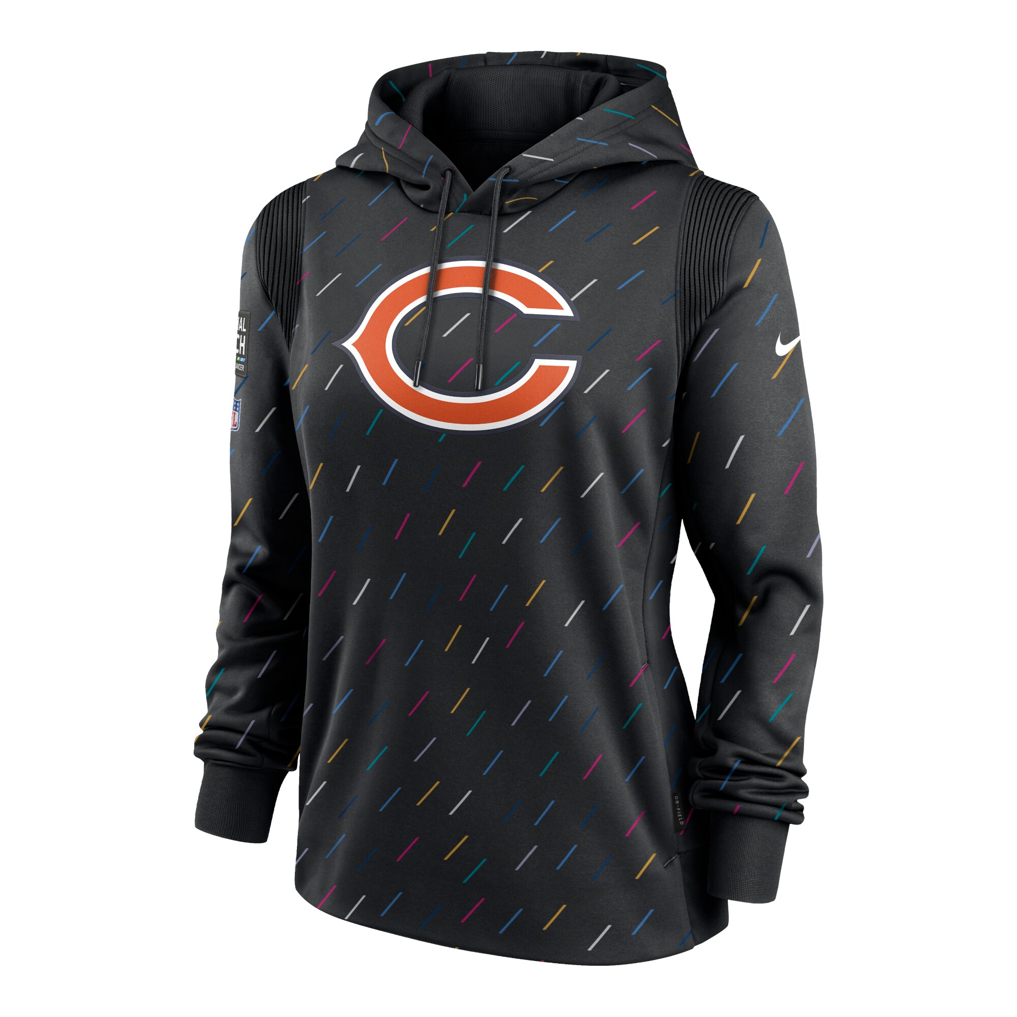 Women's Anthracite Chicago Bears 2021 NFL Crucial Catch - Therma Pullover Hoodie