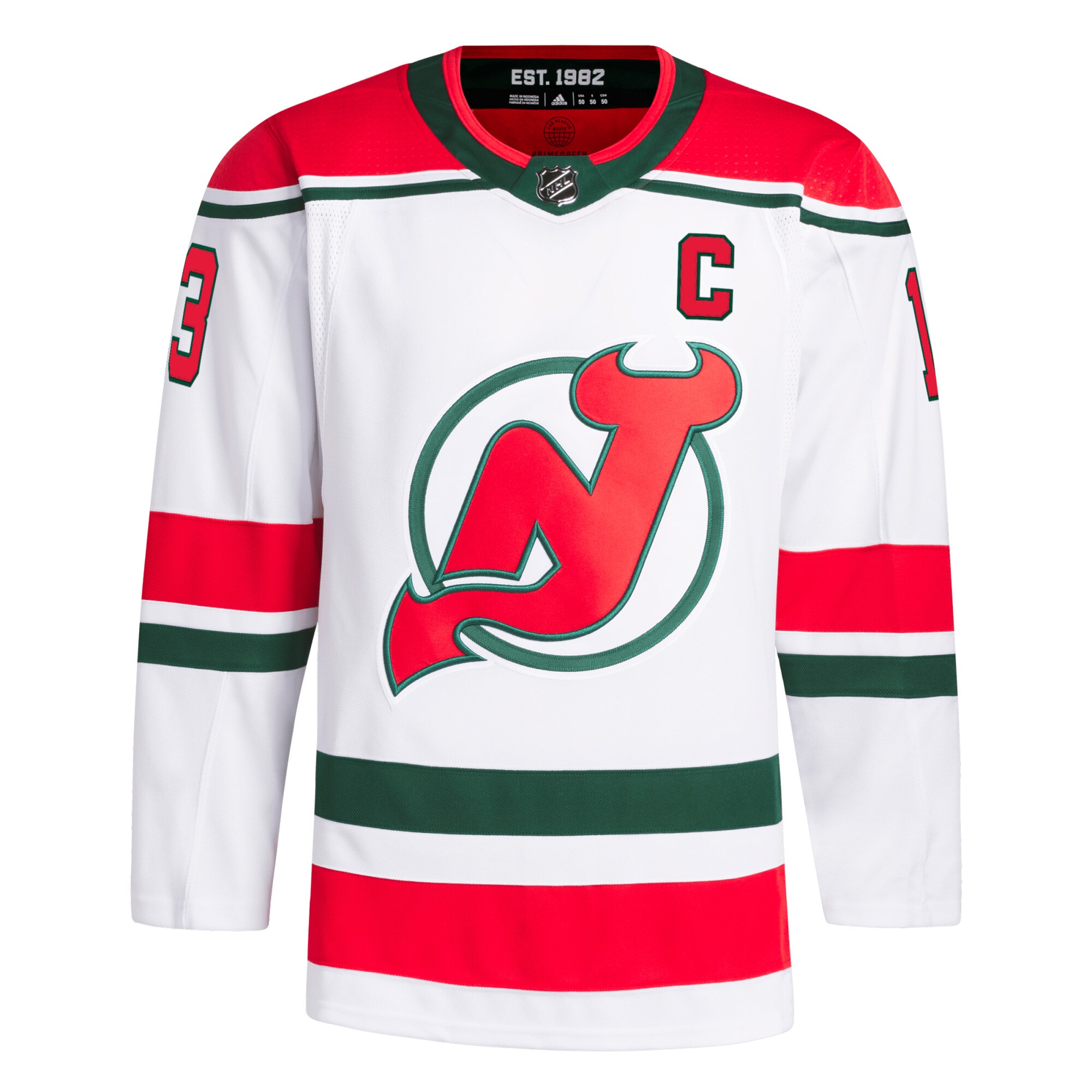Nico Hischier New Jersey Devils  2022/23 Heritage Primegreen Authentic Pro Jersey - White