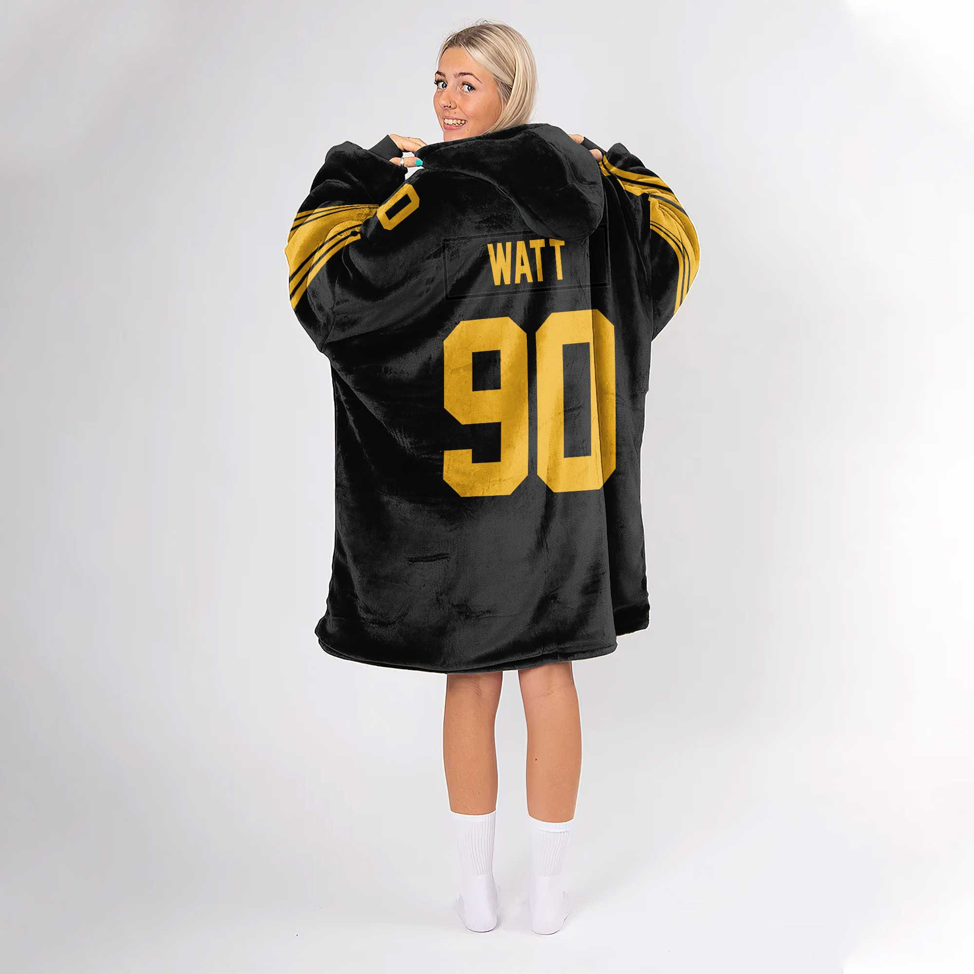 Adult 90 Pittsburgh Football Unisex Blanket Hoodie