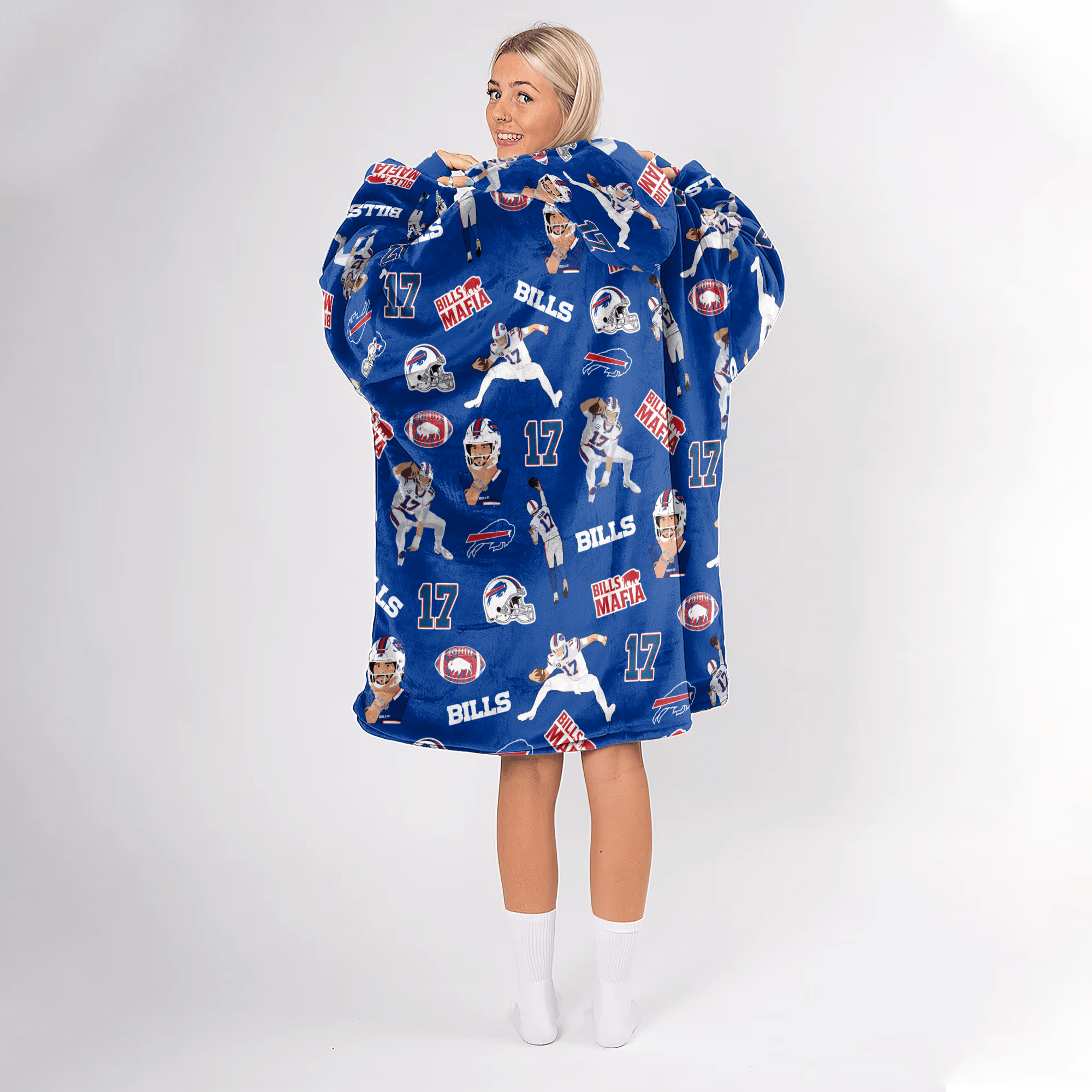 J.A 17 Buffalo Football Unisex Blanket Hoodie