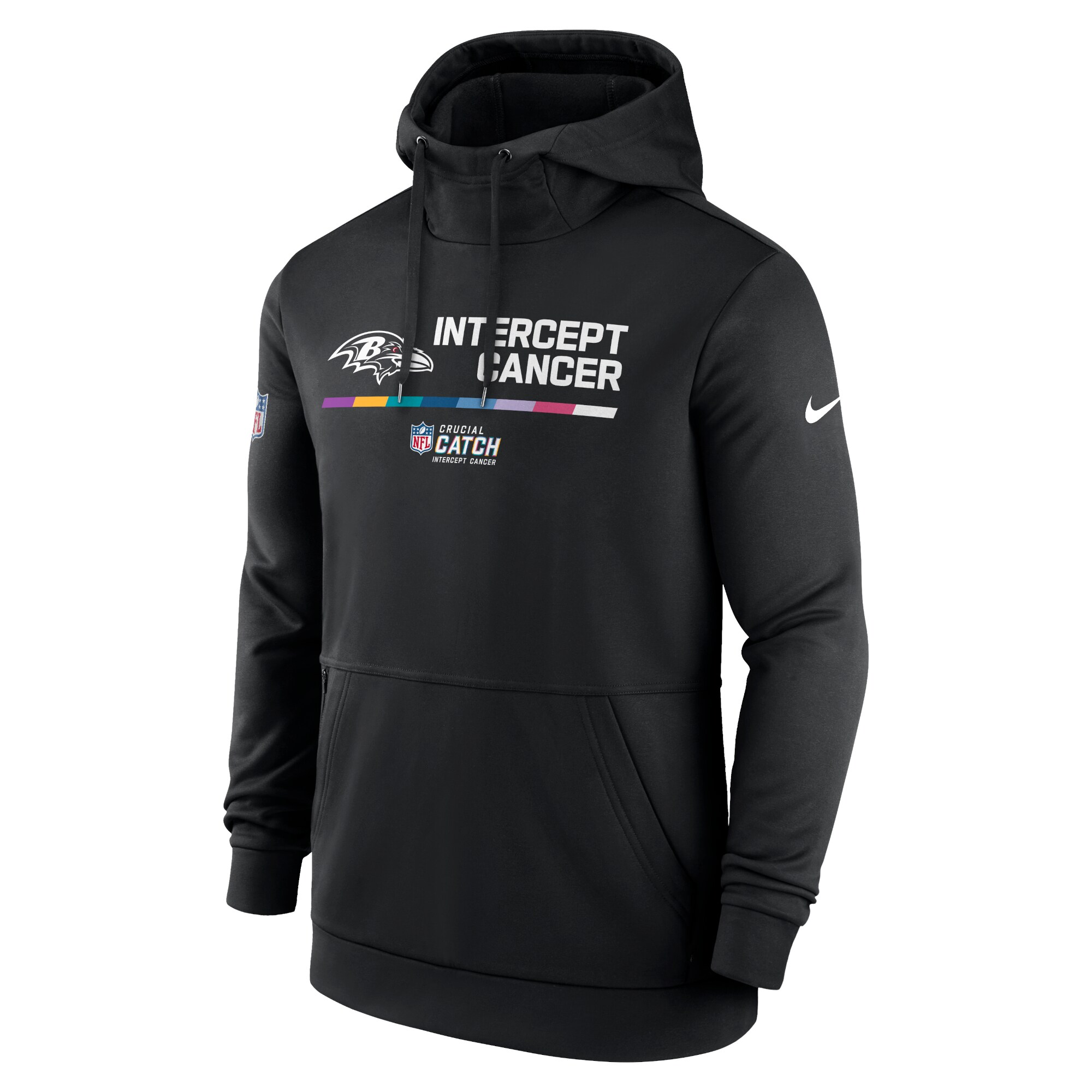 Men's Black Baltimore Ravens 2022 NFL Crucial Catch - Therma Performance Pullover Hoodie