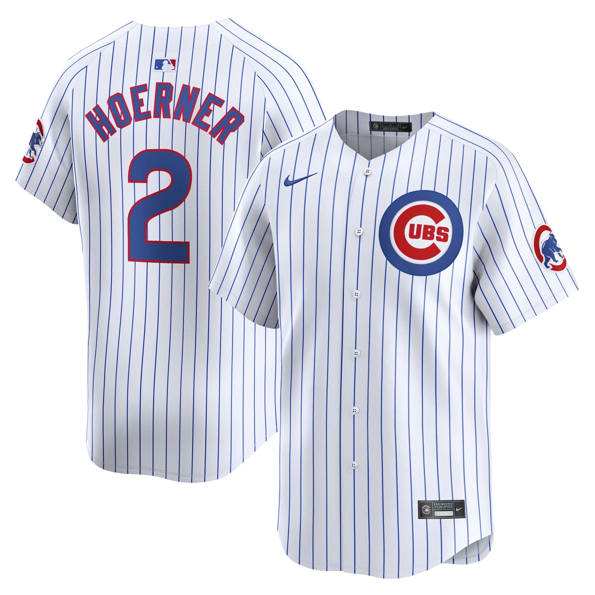 Men's Chicago Cubs #2 Nico Hoerner  White Home Limited Player Jersey