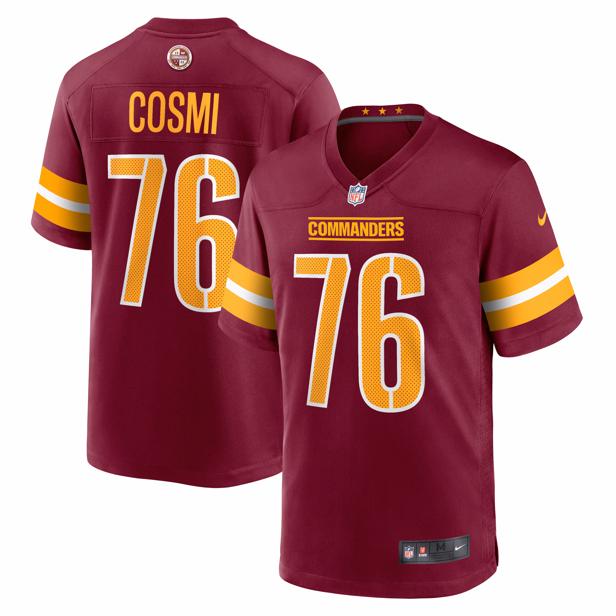 Sam Cosmi Washington Commanders  Game Jersey -  Burgundy