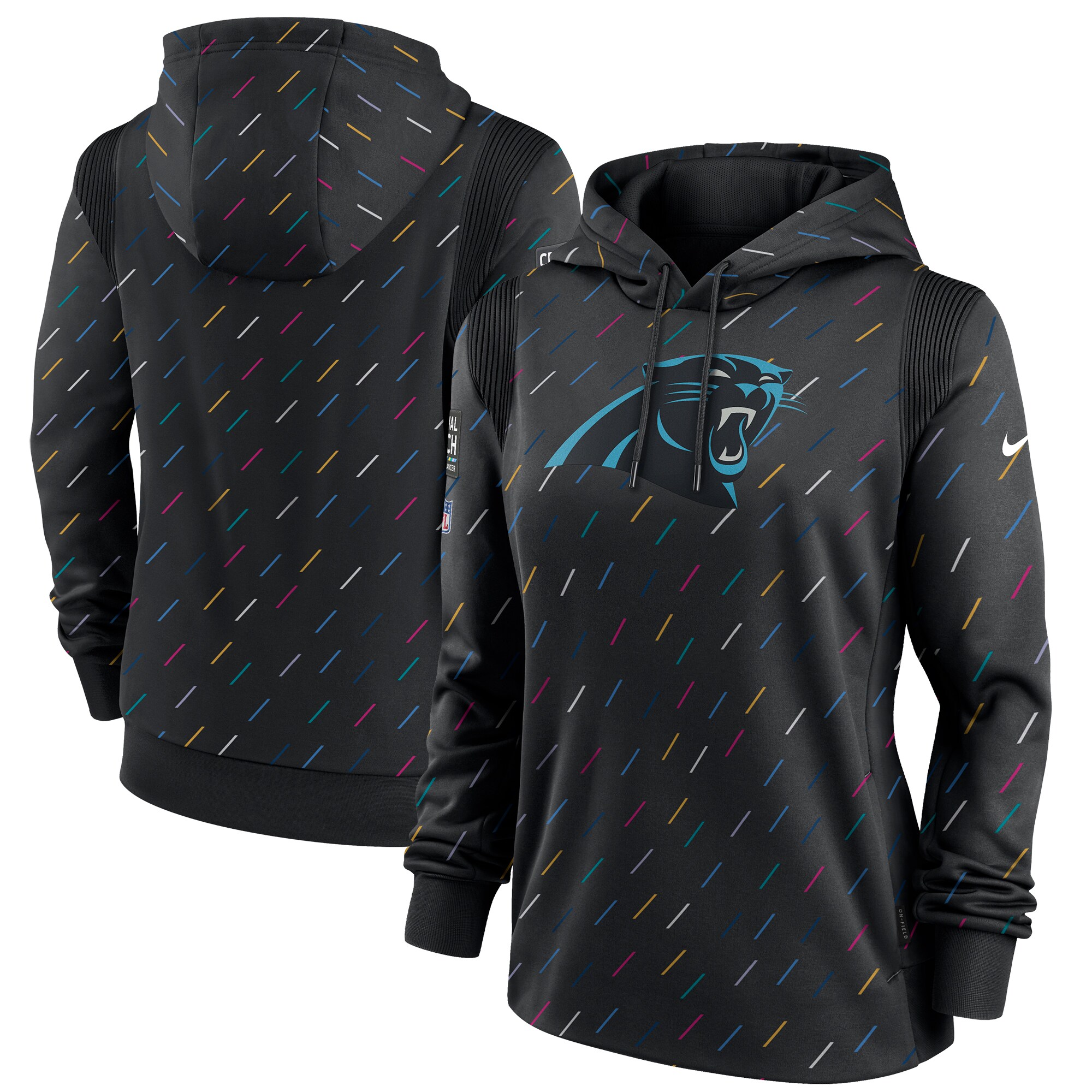 Carolina Panthers Women's NFL Crucial Catch Therma Pullover Hoodie - Anthracite