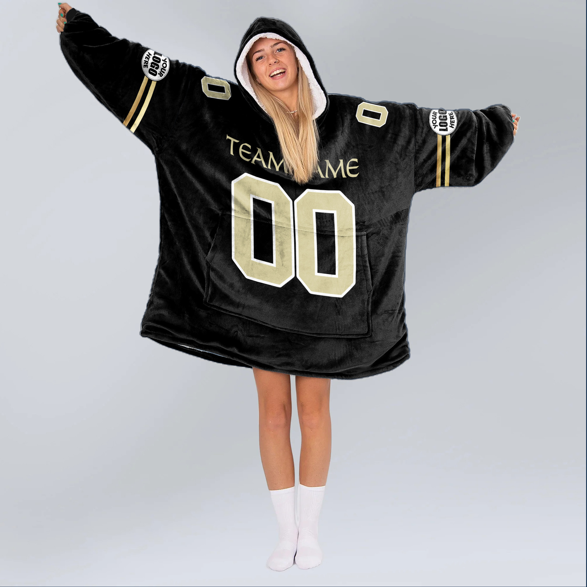 Adult Custom Blanket Hoodie New Orleans Inspired Color