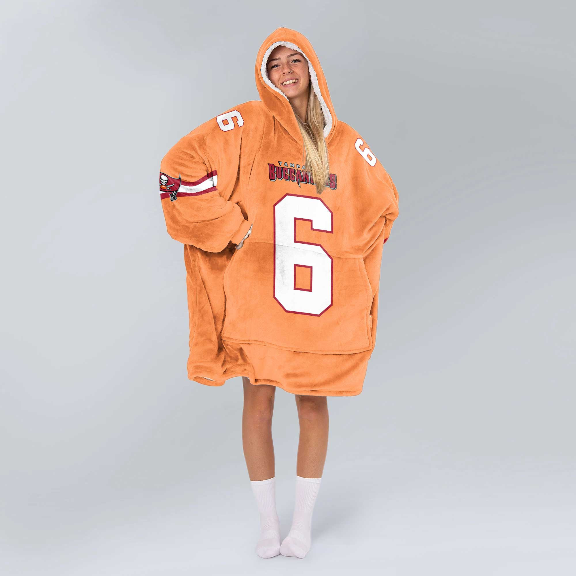 Adult B.M 6 Tampa Bay Football Unisex Blanket Hoodie