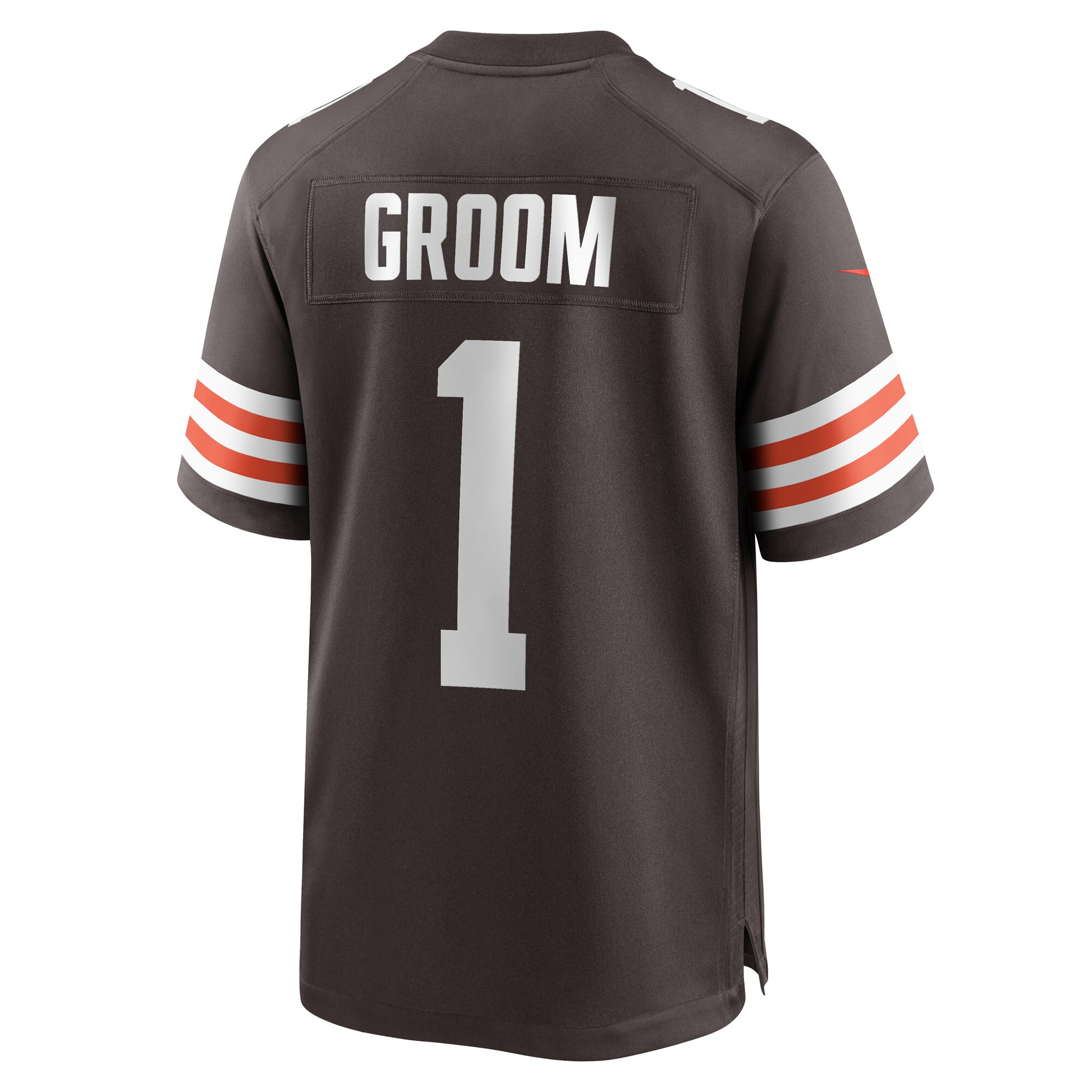 Number 1 Groom Cleveland Browns Game Jersey - Brown
