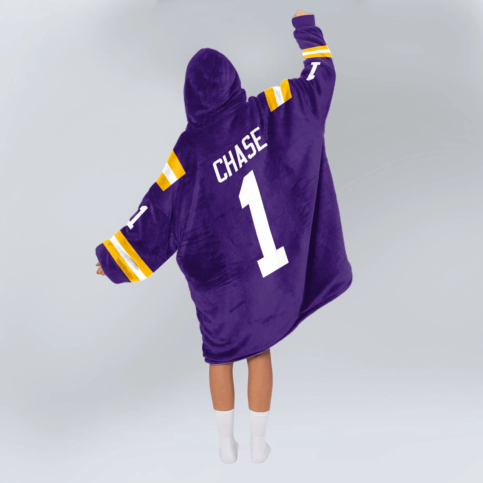 Adult J.C 1 LSU Football Unisex Blanket Hoodie