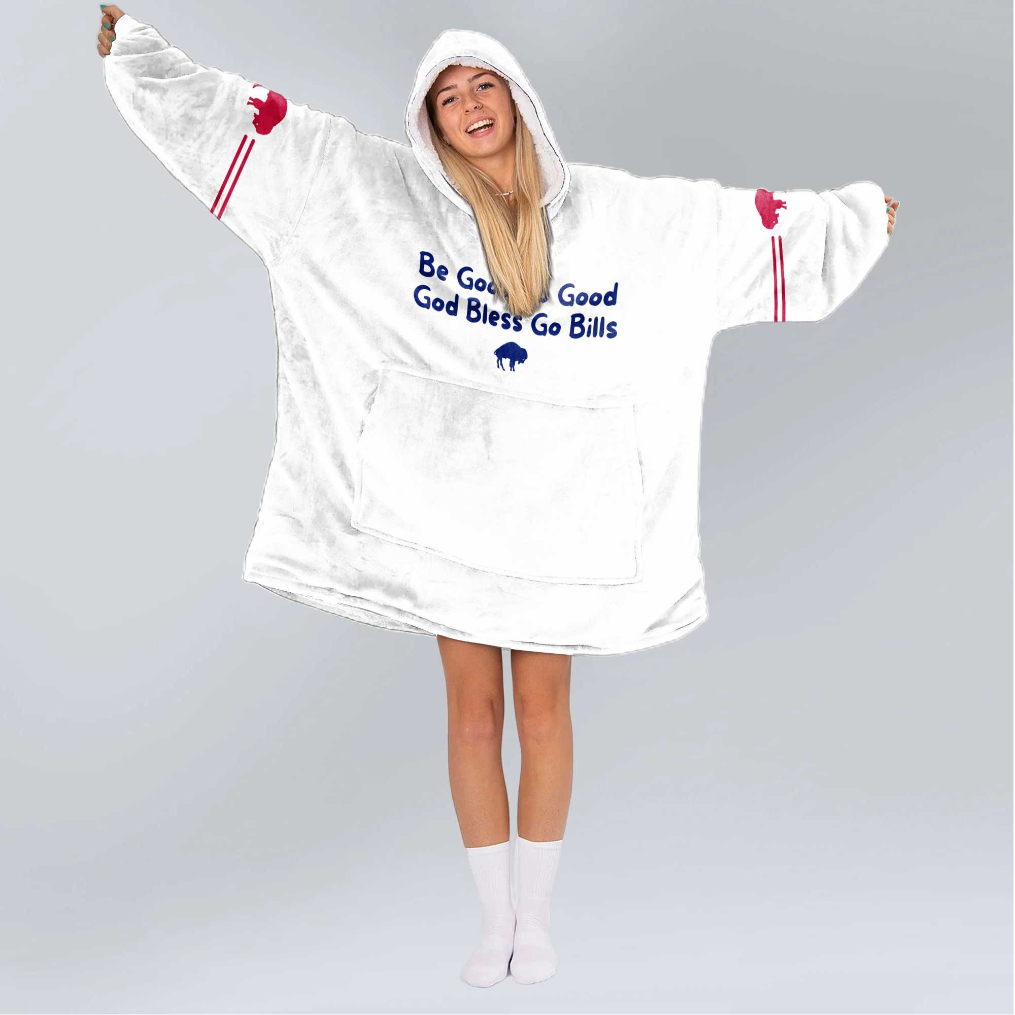 Adult Buffalo Football Unisex Blanket Hoodie