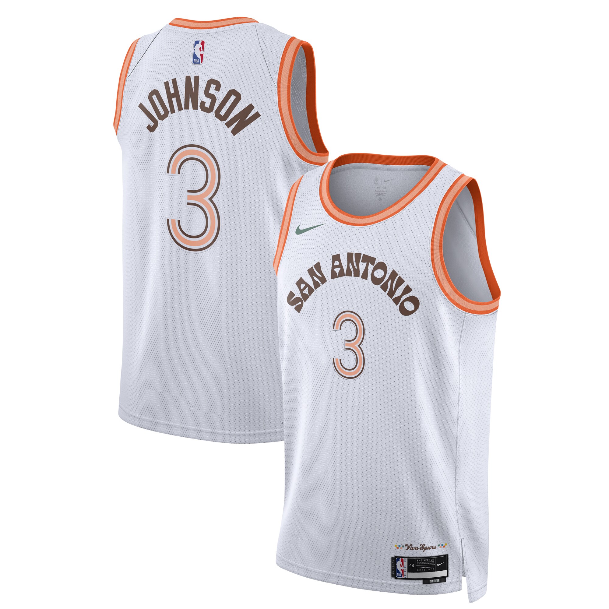 Unisex San Antonio Spurs Keldon Johnson  White 2023/24 Swingman Jersey - City Edition