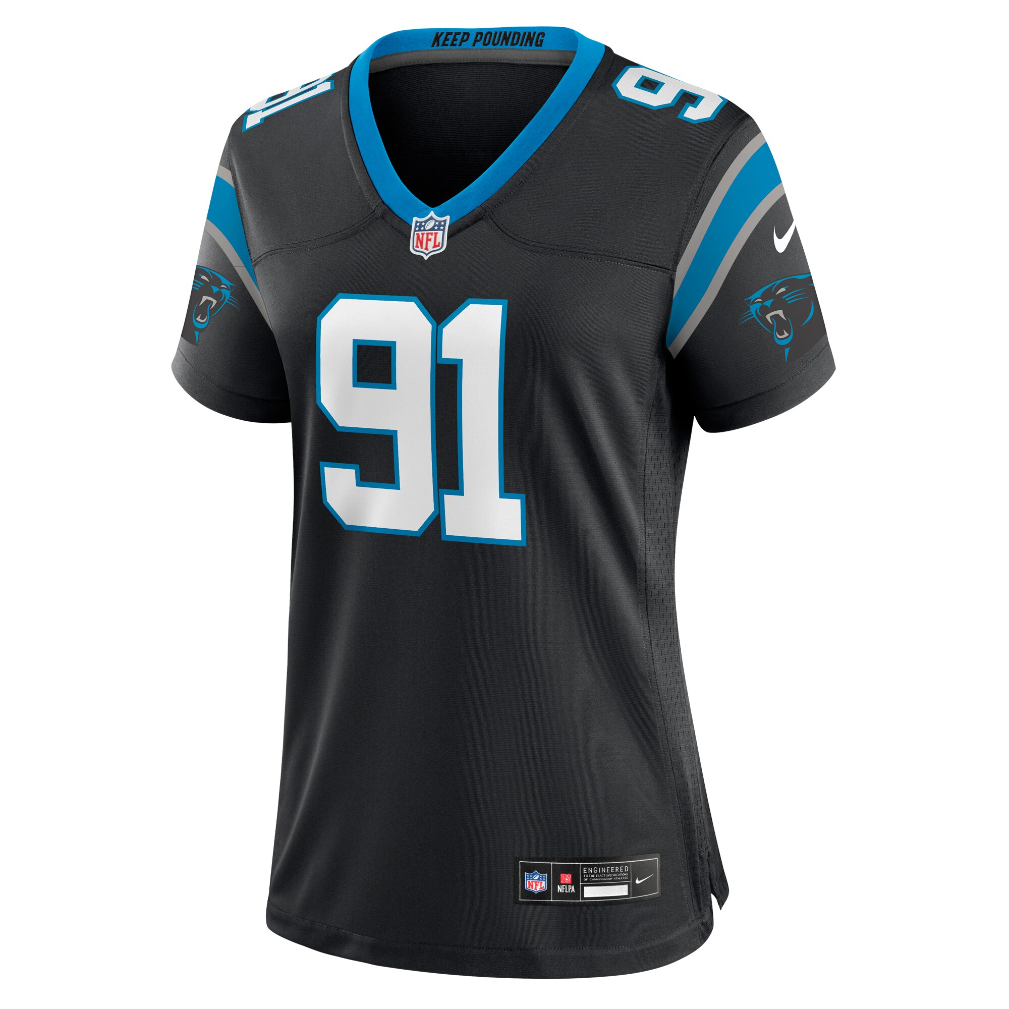 Kobe Jones Carolina Panthers  Women's Team Game Jersey - Black