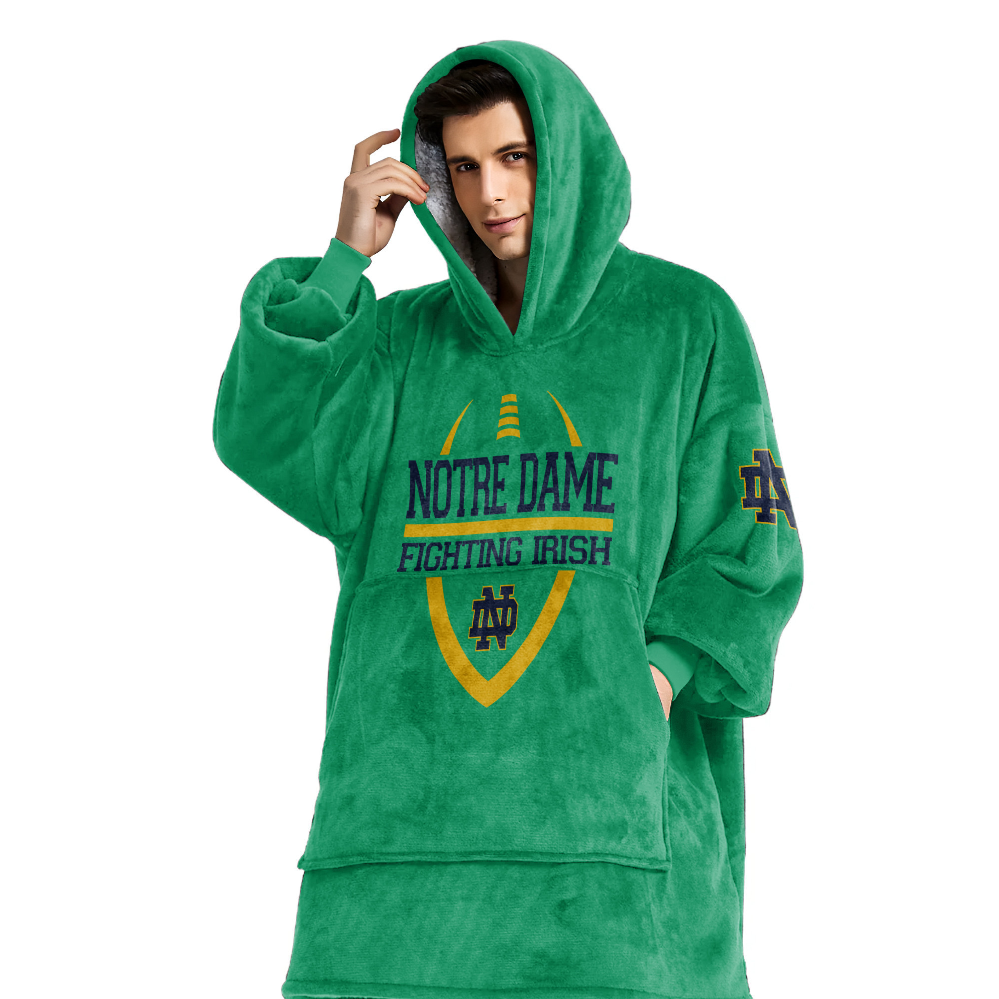 Adult Notre Dame Football Unisex Blanket Hoodie