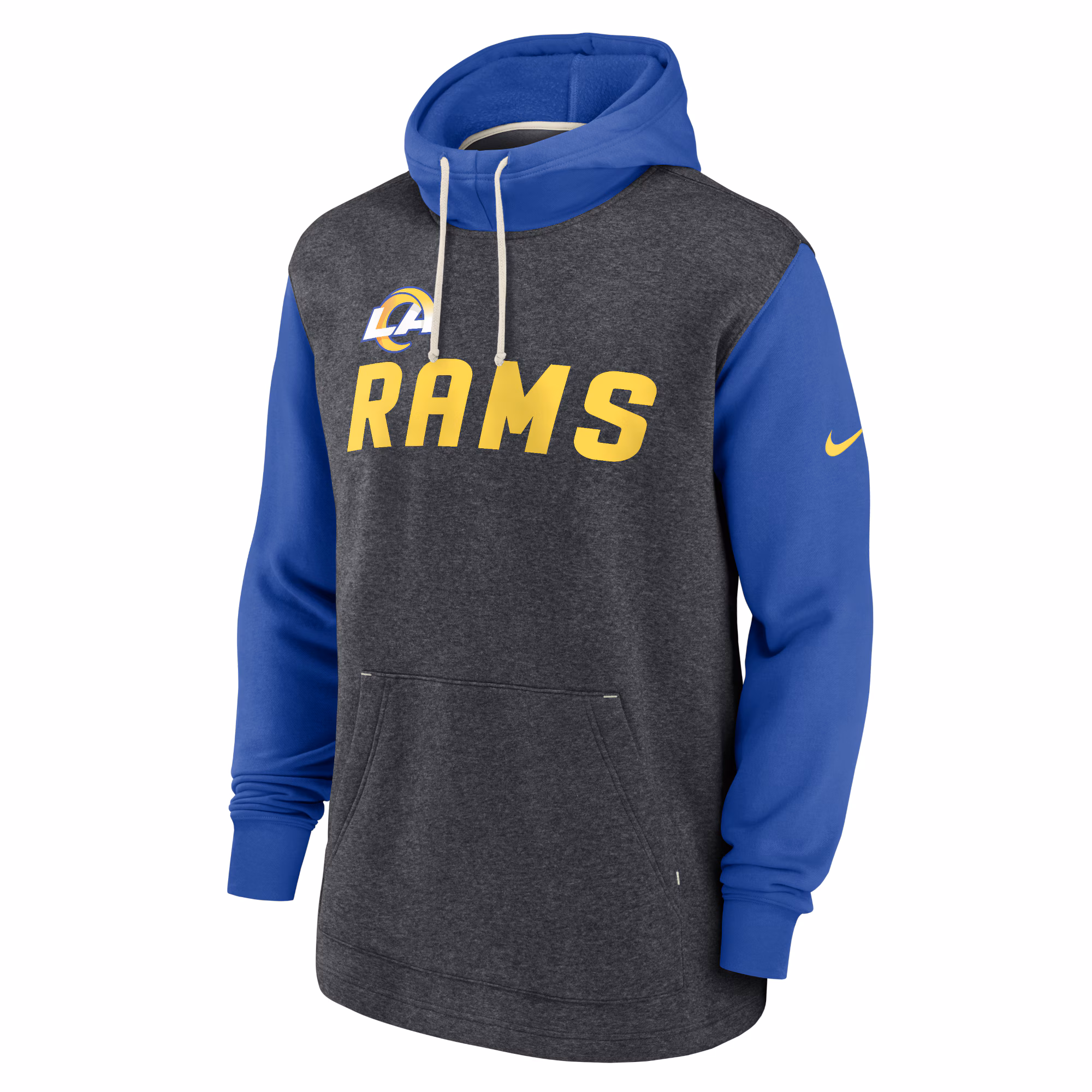 Los Angeles Rams Surrey Legacy Pullover Hoodie - Heathered Charcoal/Royal