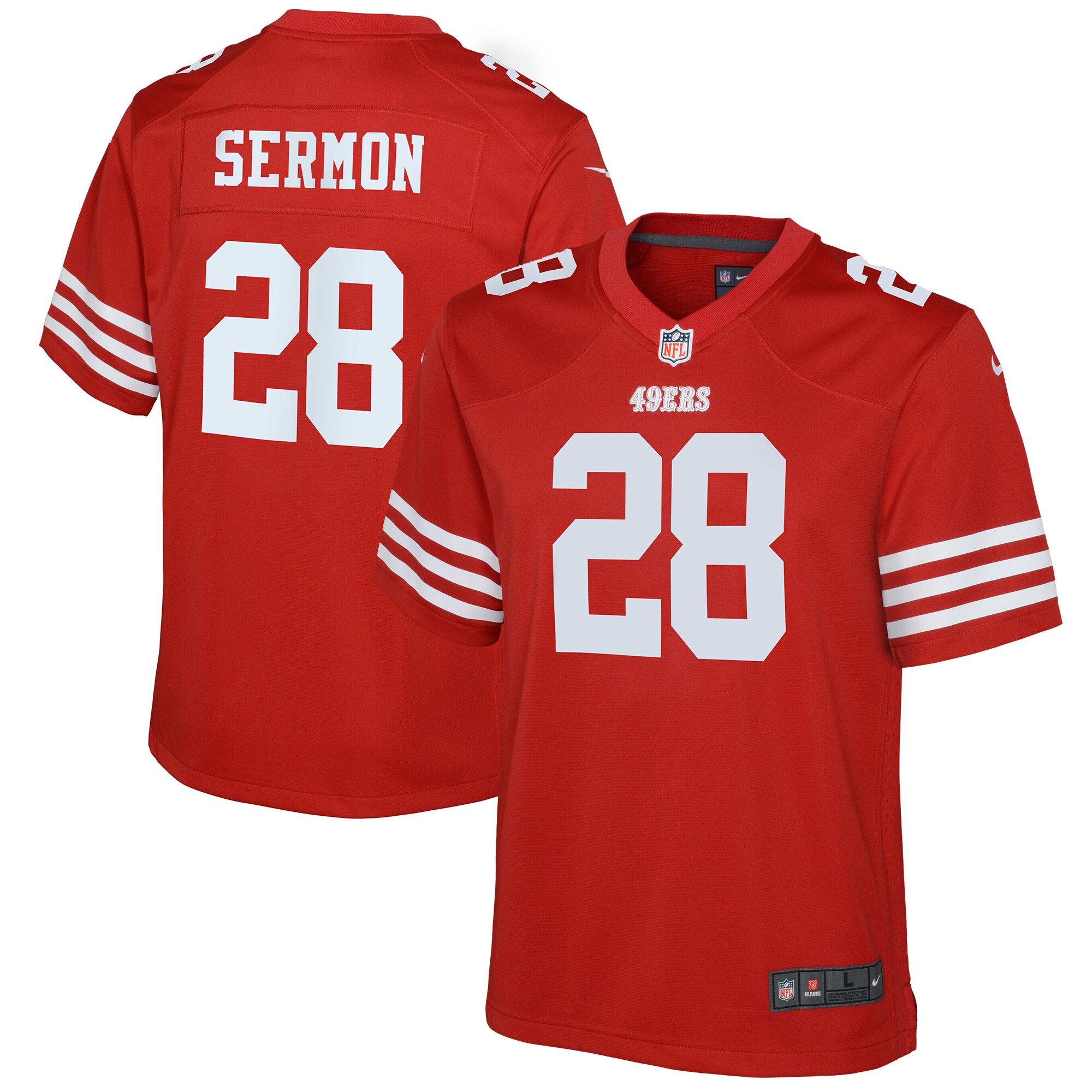 Trey Sermon San Francisco 49ers  Youth Game Jersey - Scarlet