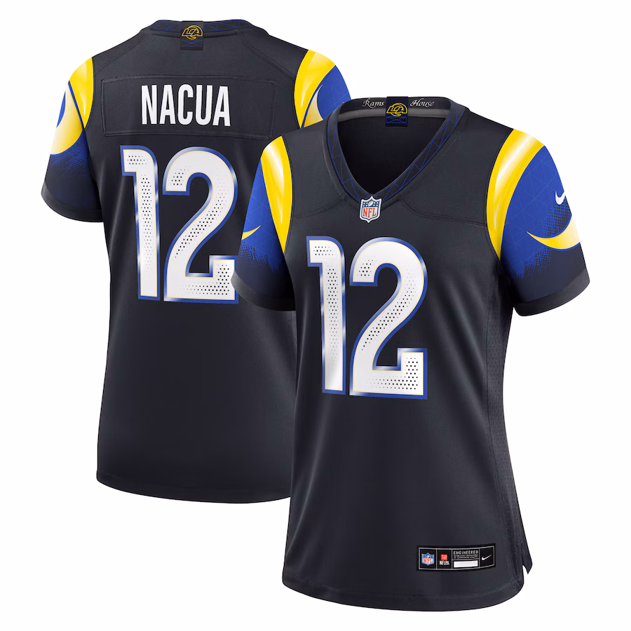 Puka Nacua #12 Los Angeles Rams Women's 2025 Rivalries Collection Game Jersey - Midnight Blue