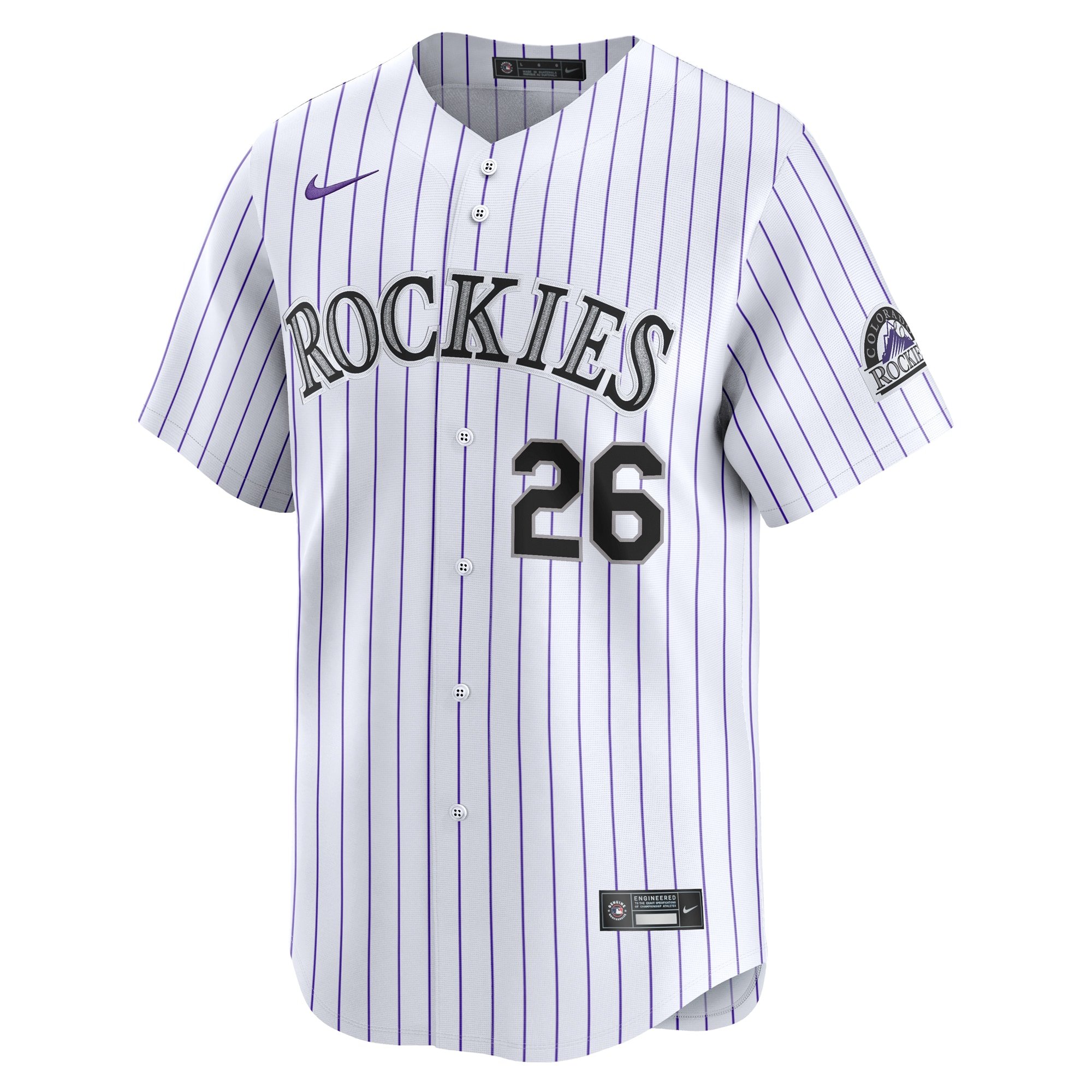 Men's Colorado Rockies Austin Gomber  White Home Limited Player Jersey