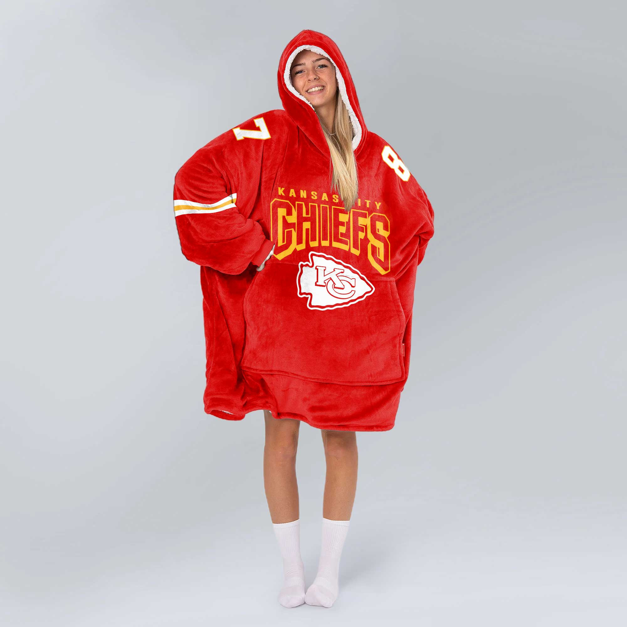 Adult T.K 87 Kansas City Football Unisex Blanket Hoodie