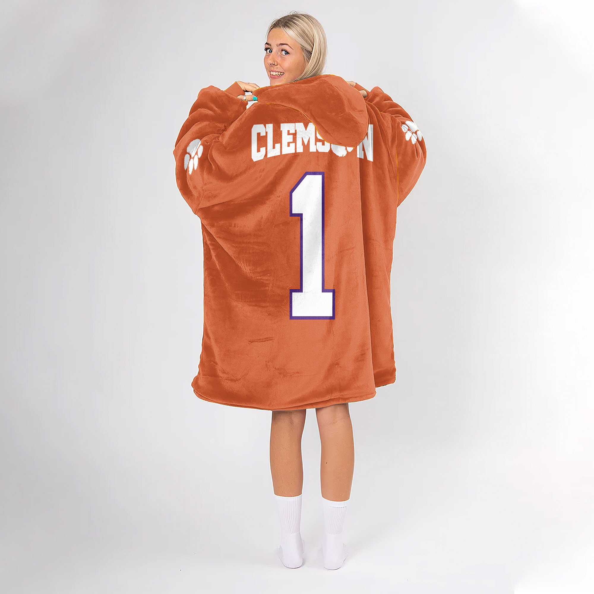 Adult Clemson Football Unisex Blanket Hoodie