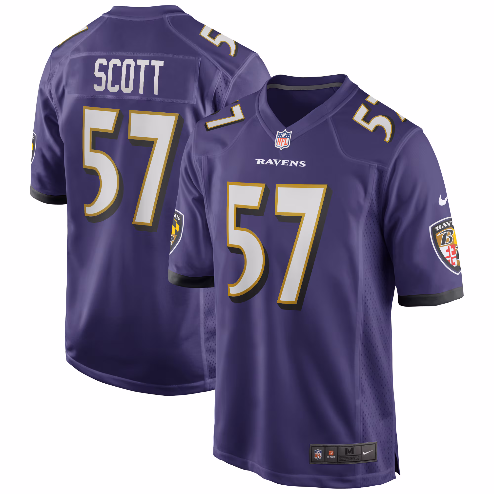 Bart Scott Baltimore Ravens Game Retired Player Jersey - Purple