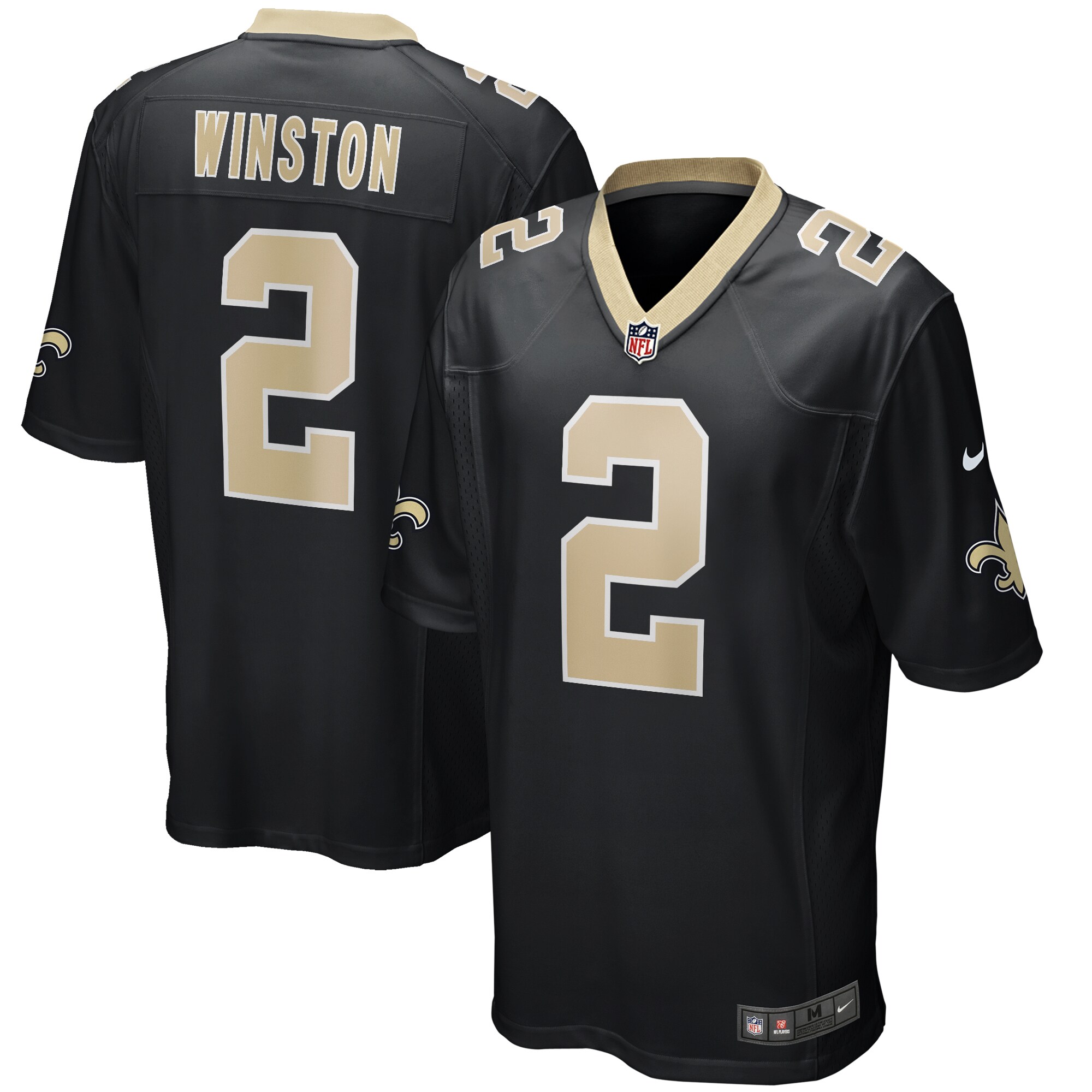 Jameis Winston New Orleans Saints  Game Jersey - Black