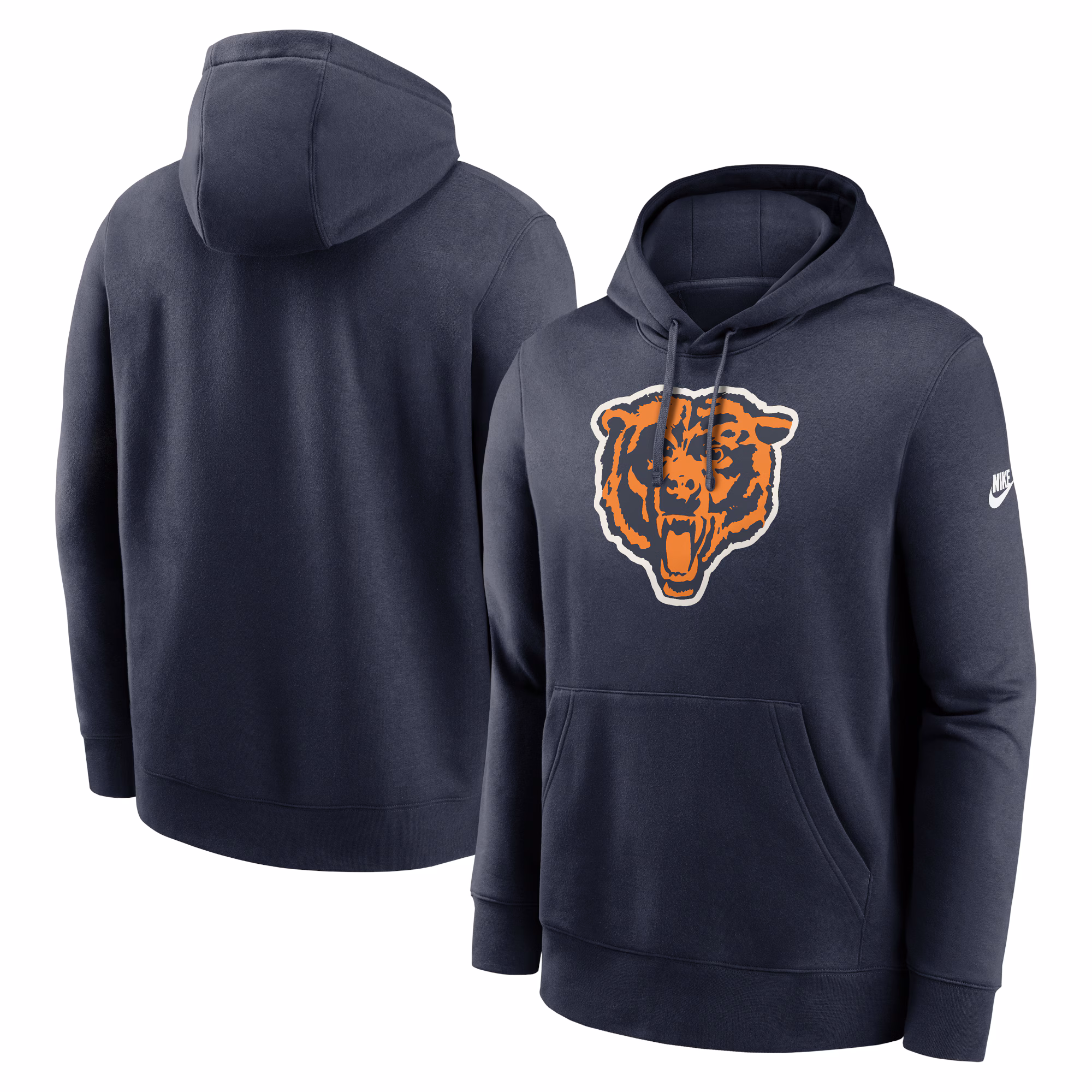 Chicago Bears Rewind Club Logo Pullover Hoodie - Heather Gray