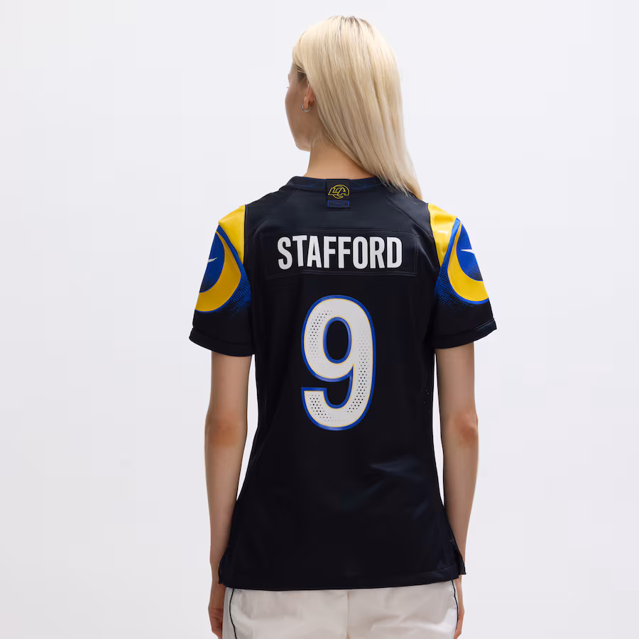 Matthew Stafford #9 Los Angeles Rams Women's 2025 Rivalries Collection Game Jersey - Midnight Blue