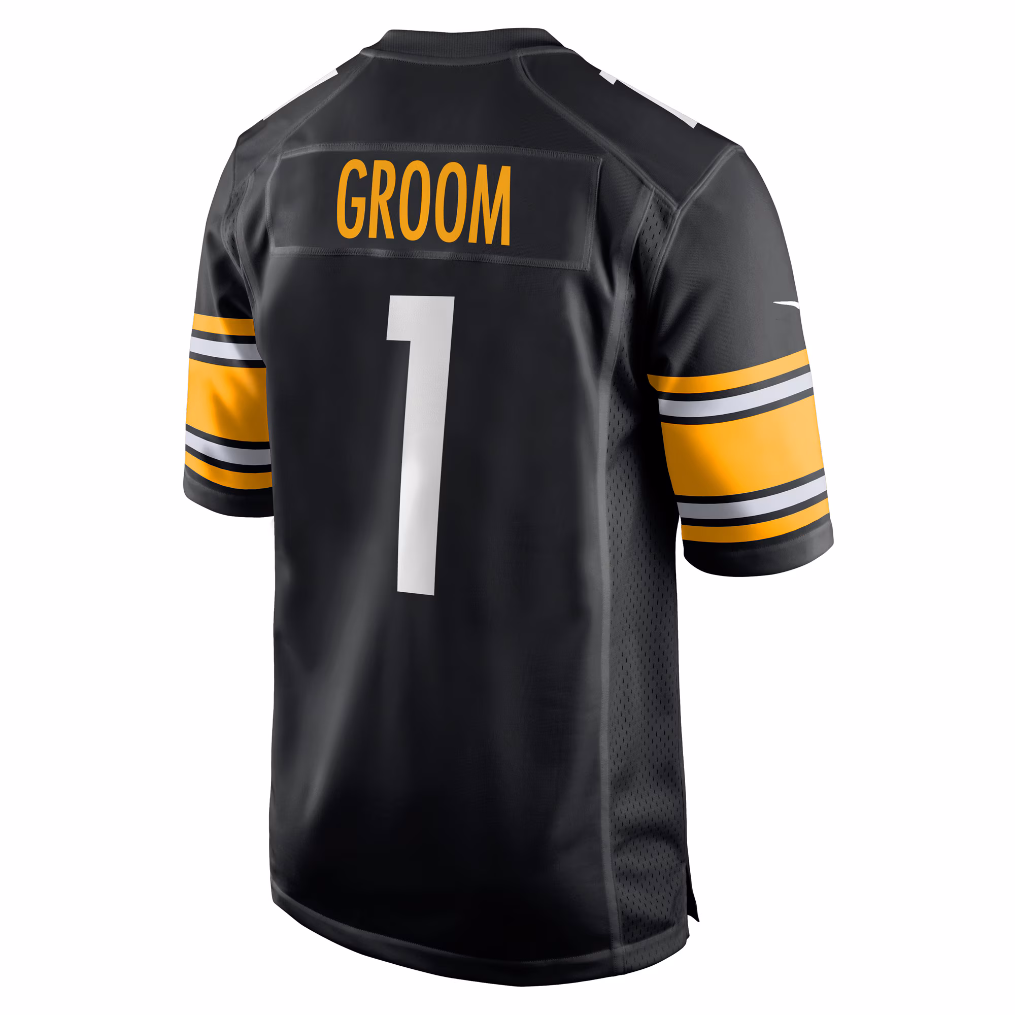 Number 1 Groom Pittsburgh Steelers Game Jersey - Black