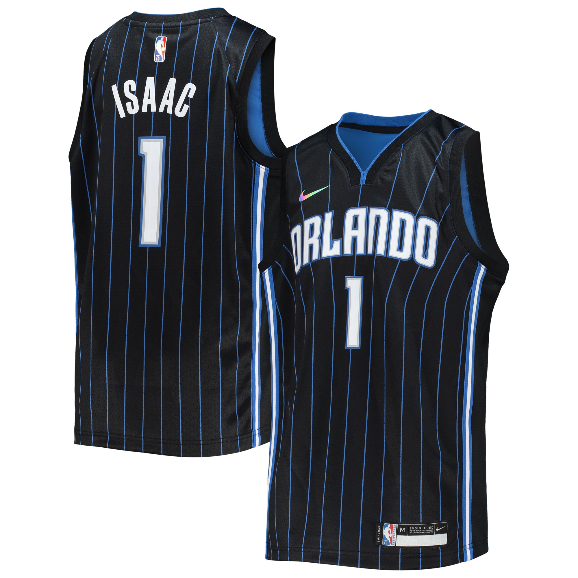 Jonathan Isaac Orlando Magic  Youth 2021/22 Diamond Swingman Jersey - Icon Edition - Black