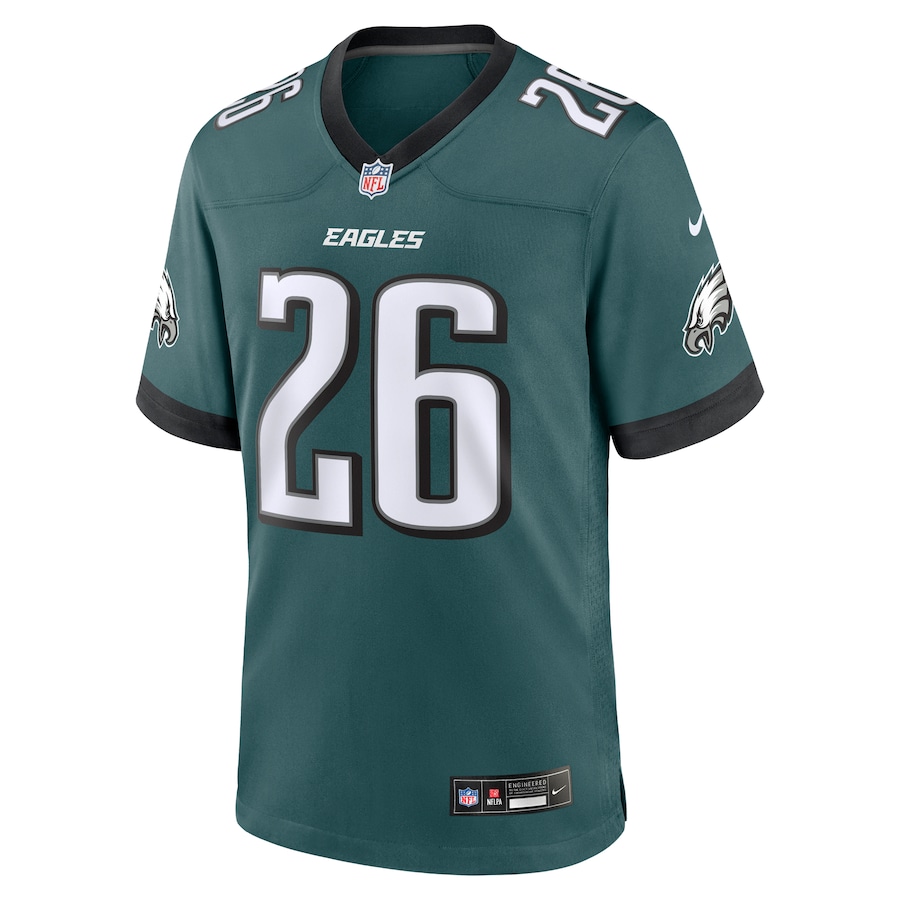 Men's Philadelphia Eagles #26 Saquon Barkley Midnight Green Game Player Jersey