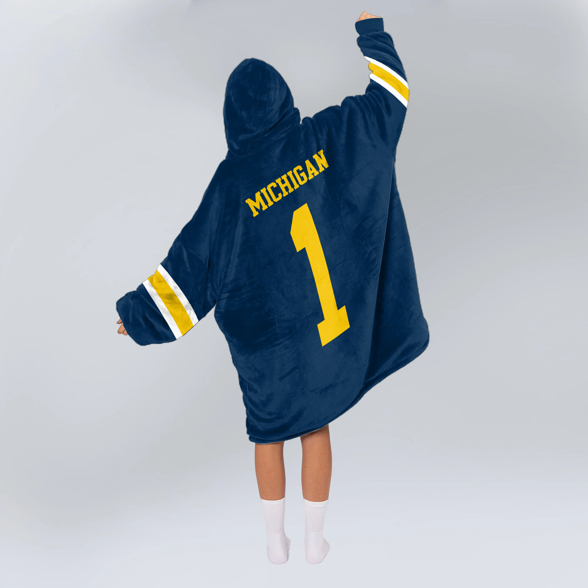 Adult #1 Michigan Football Unisex Blanket Hoodie