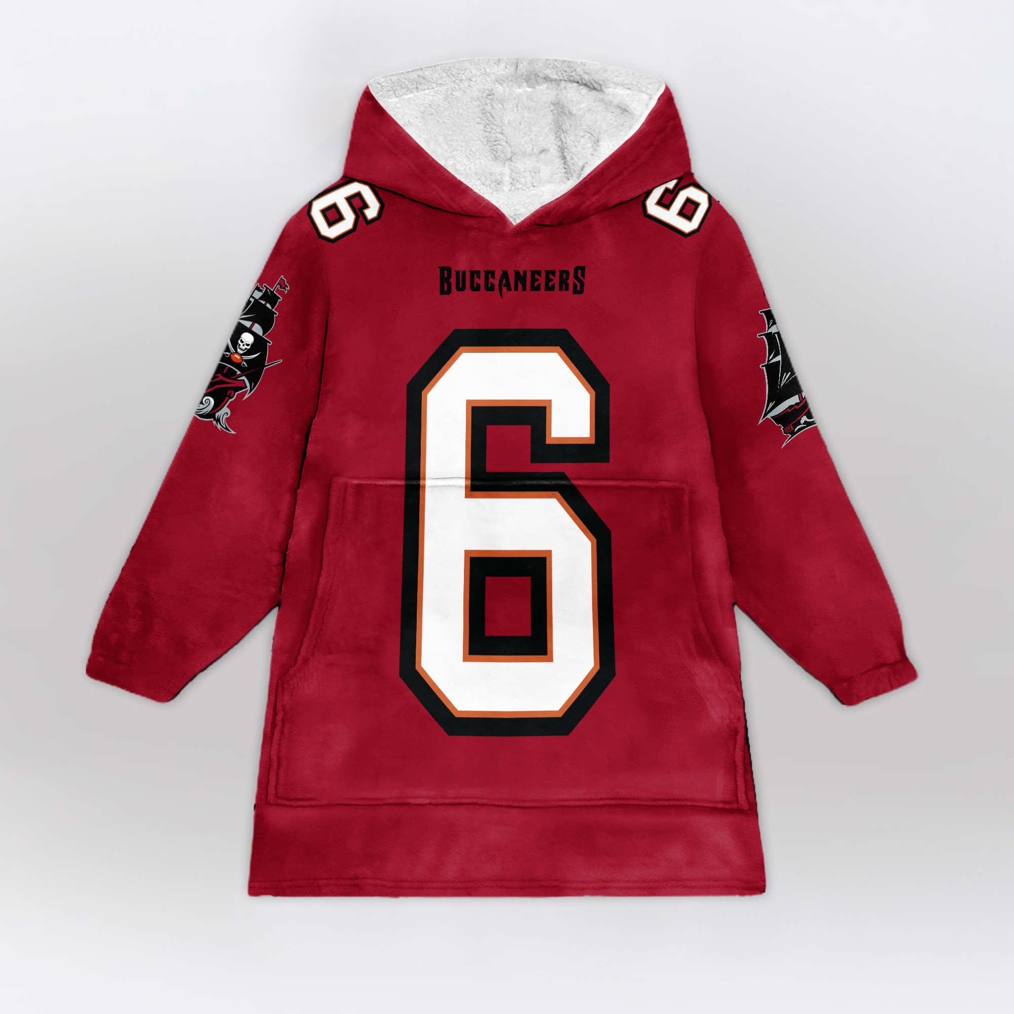 Adult B.M 6 Tampa Bay Football Unisex Blanket Hoodie