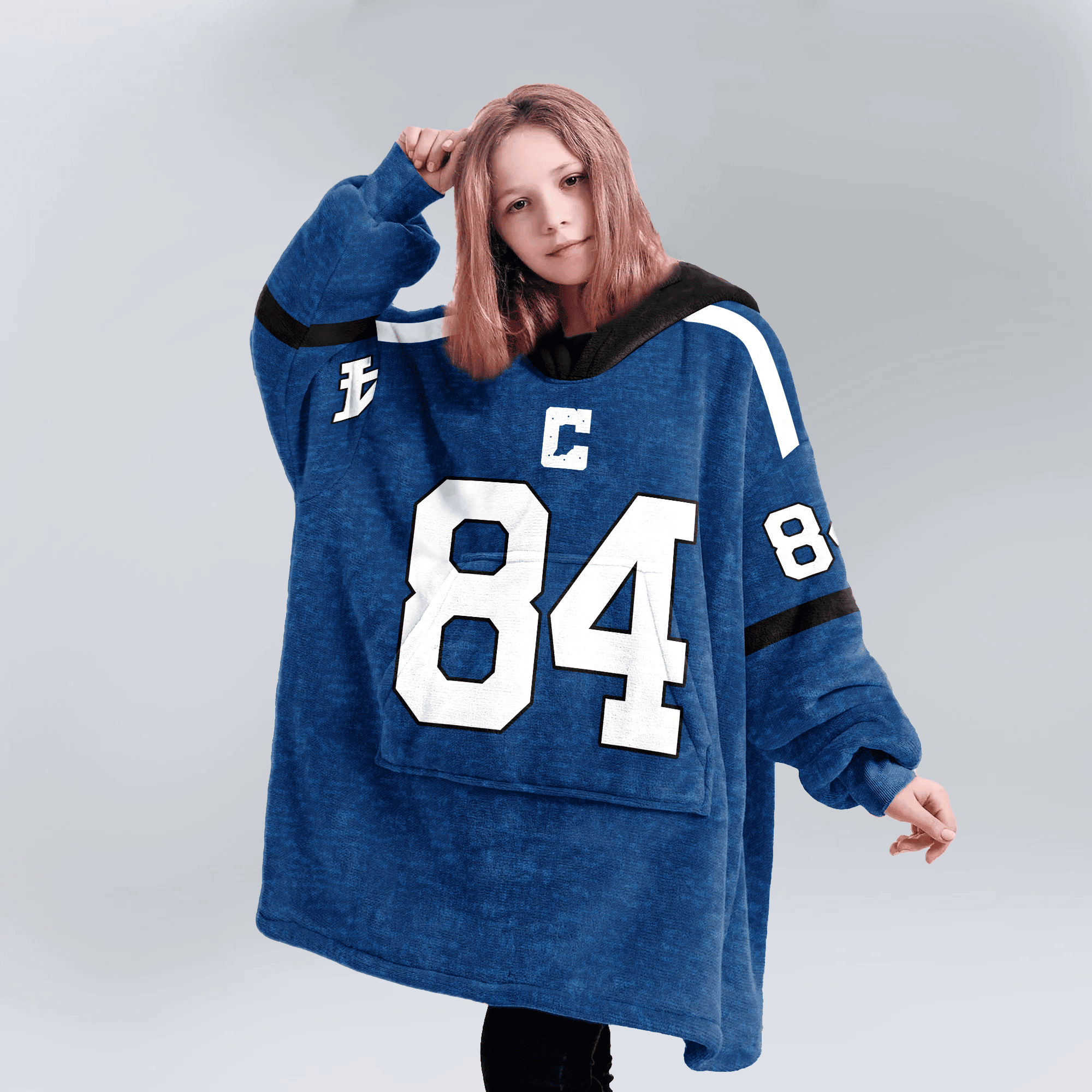 Kid 84 Indianapolis Football Unisex Blanket Hoodie