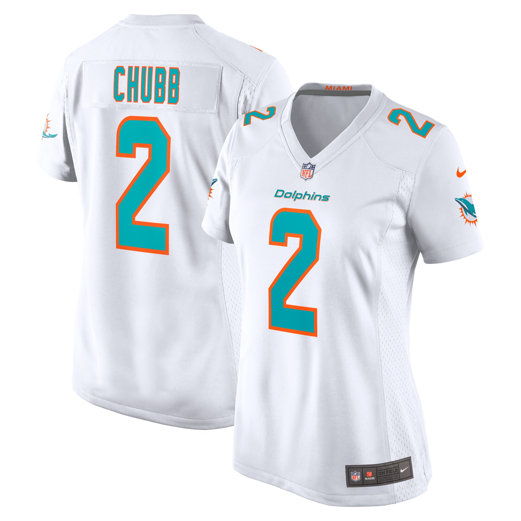 Bradley Chubb Miami Dolphins  Women's Game Player Jersey - White