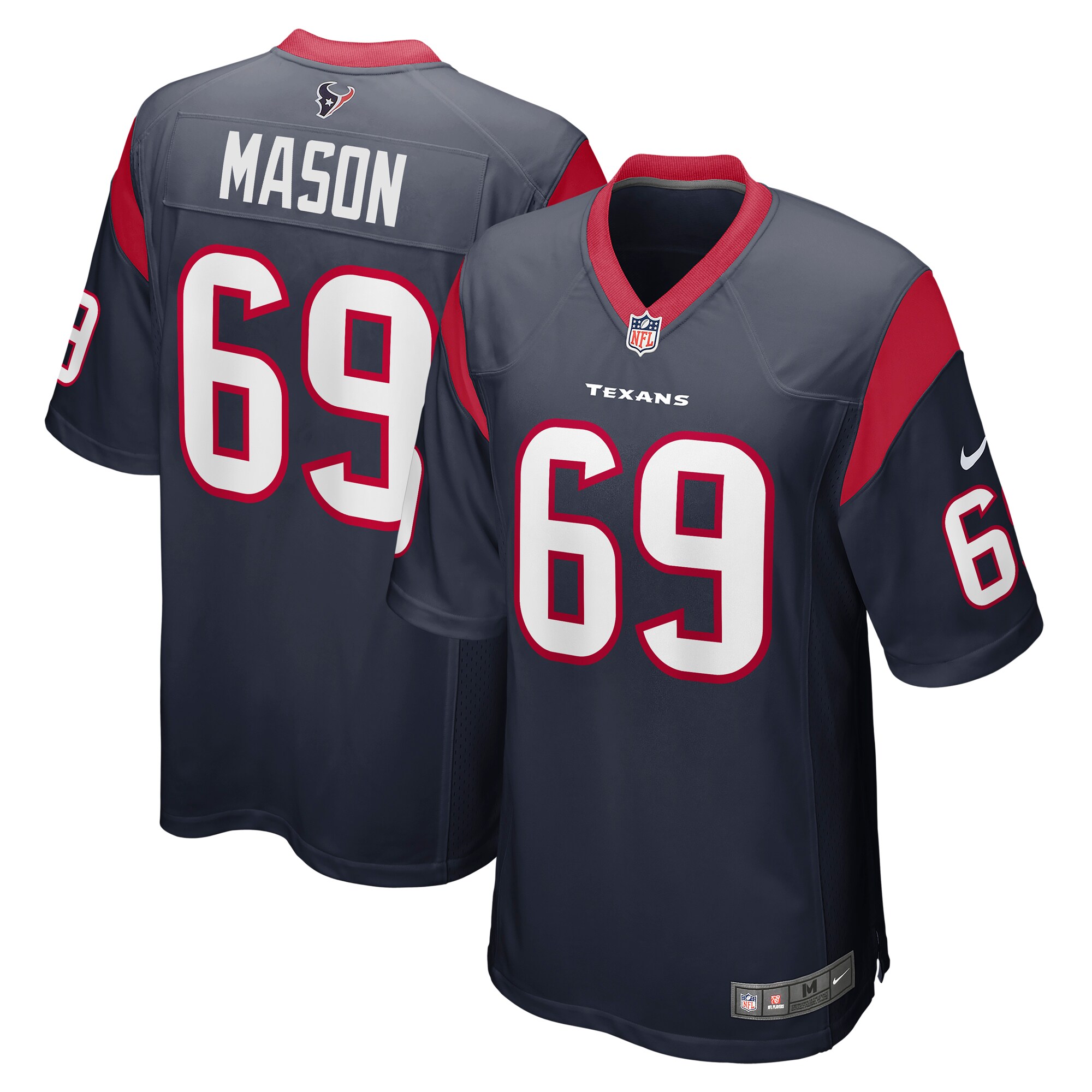 Shaq Mason Houston Texans  Team Game Jersey - Navy