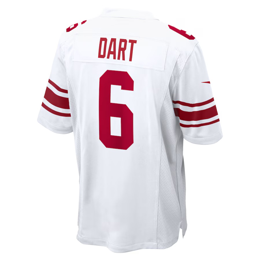 Men's New York Giants #6 Jaxson Dart White Game Jersey
