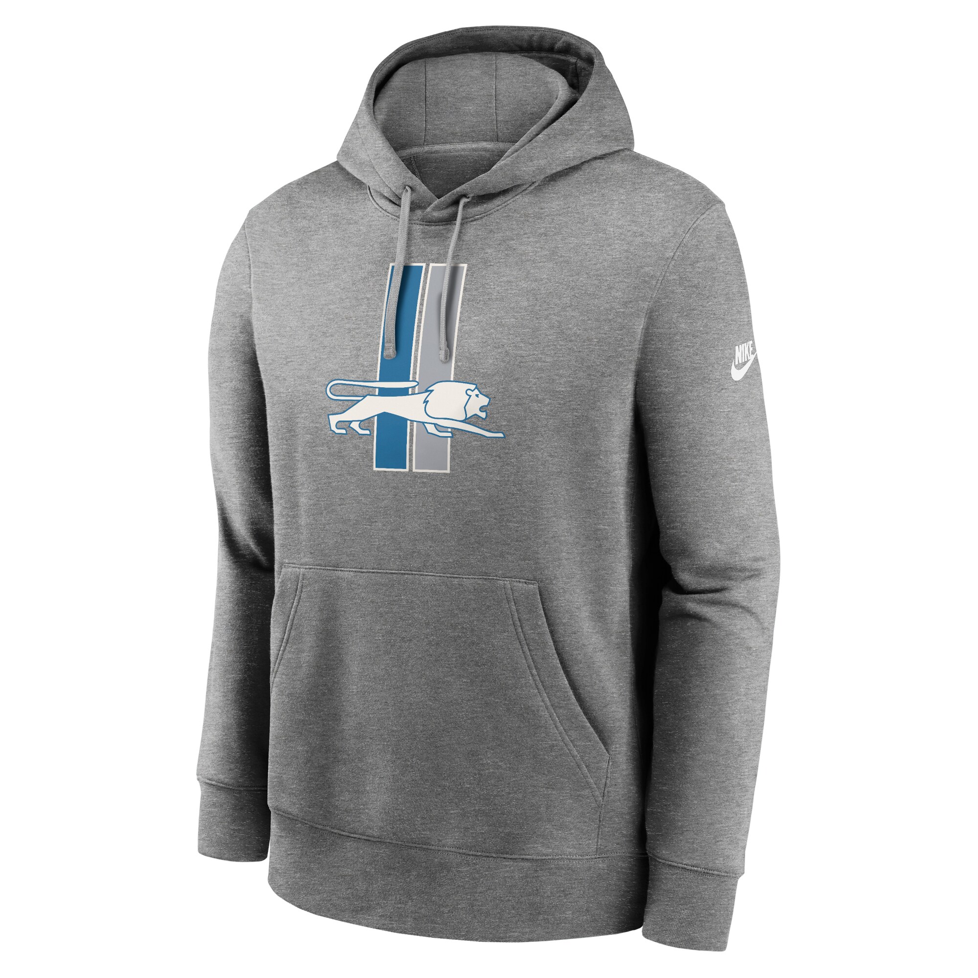 Detroit Lions Rewind Club Logo Pullover Hoodie - Heather Gray