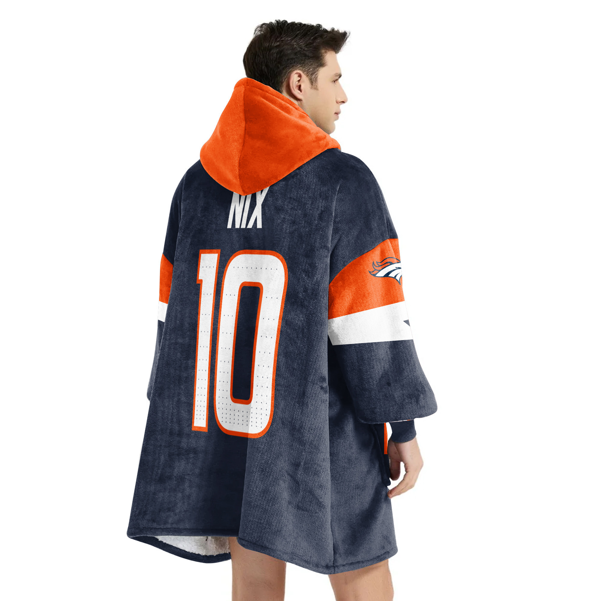 Adult 10 Denver Football Unisex Blanket Hoodie