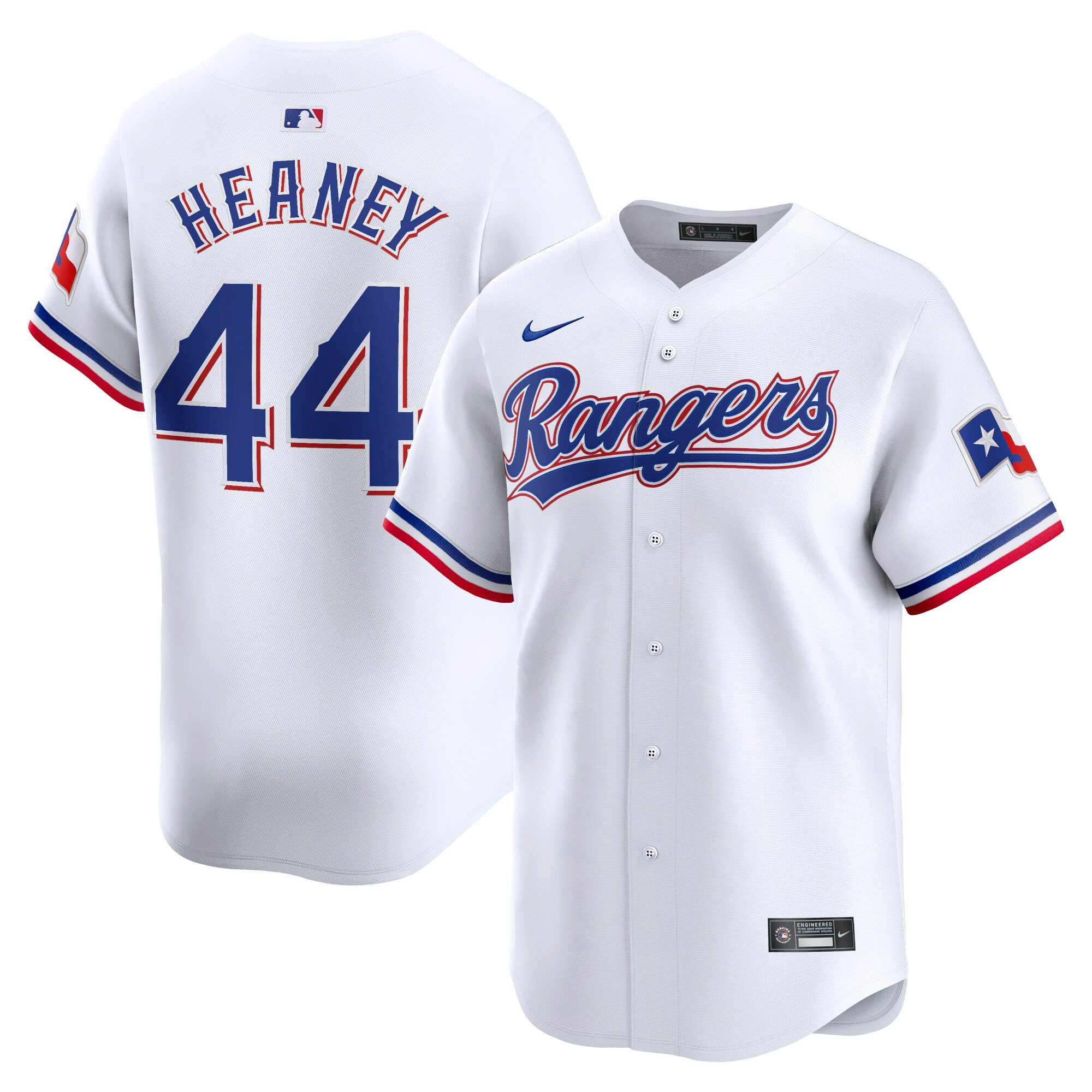 Men's Texas Rangers #44 Andrew Heaney  White Home Limited Player Jersey